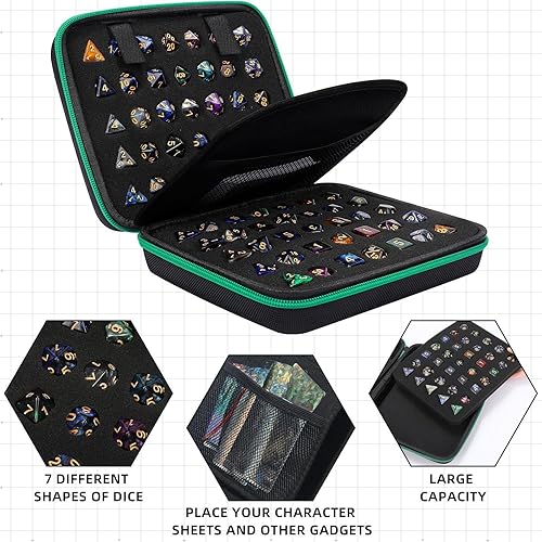 Miniatura 10 de Aoriher Dice Case with Removable Slotted Tray for Storage Game Dice Carrying Holder Compatible with Dnd Role Playing and Other Table Games, Holds up