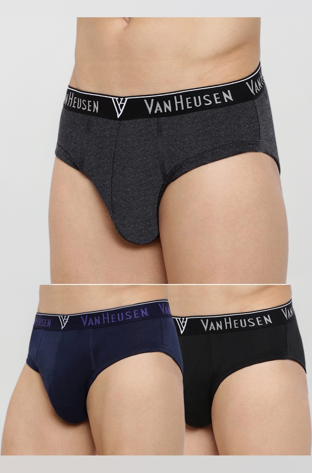 Men Anti Bacterial Briefs - 100% Cotton - Pack of 3 - Colour Fresh, Moisture Wicking