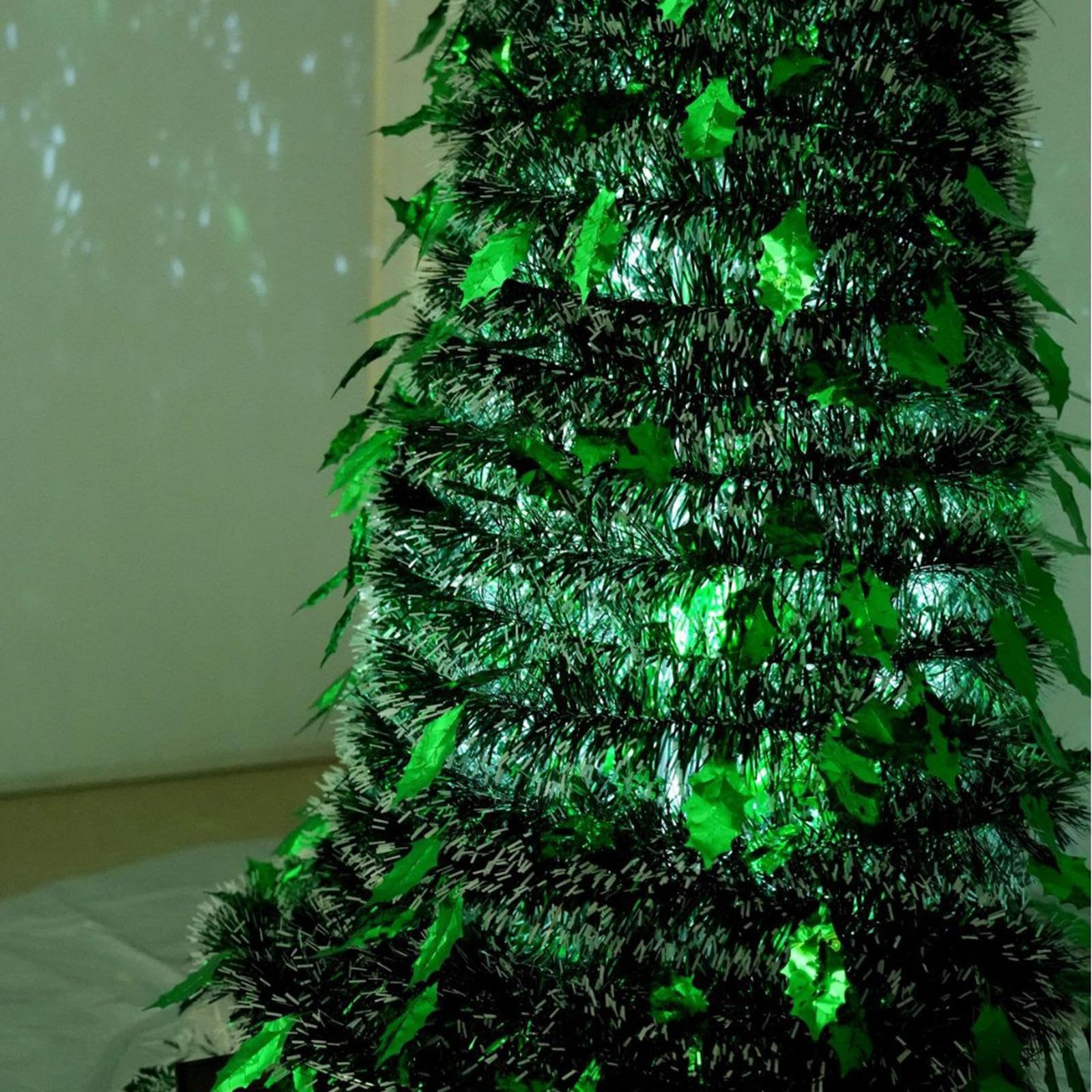 Árbol De Navidad Artificial De Pino Plegable | Material de PET y hierro, diseño plegable, iluminado, fácil montaje, decoración hogar