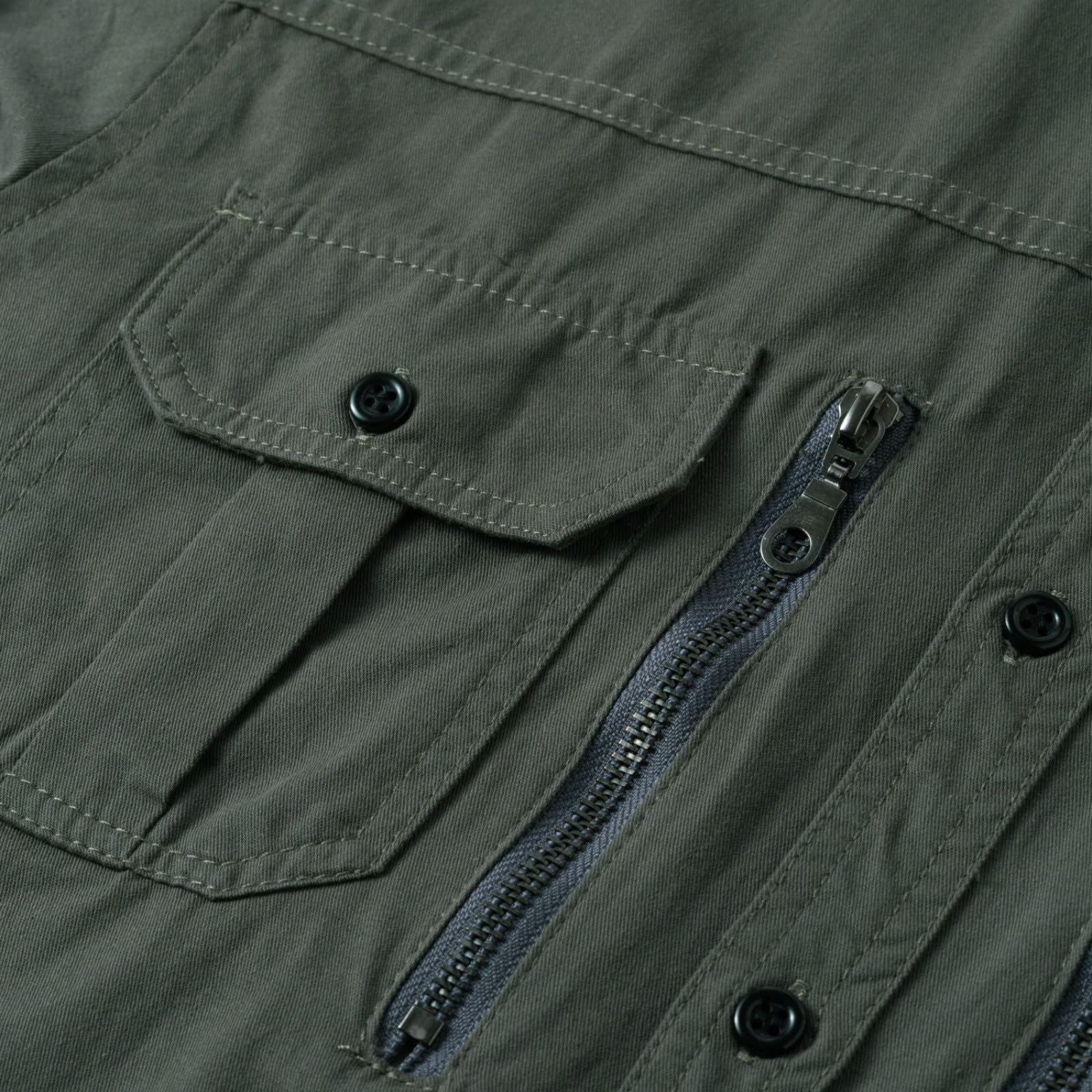 Camisa de protección solar UPF 50+ para hombre, manga larga con botones, múltiples bolsillos, ideal para pesca, senderismo y viajes, protección contra los rayos UV