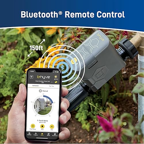 Vista 7 de Orbit Kit de riego por goteo de caja de jardín con temporizador de grifo de manguera inteligente B-hyve y concentrador Wi-Fi