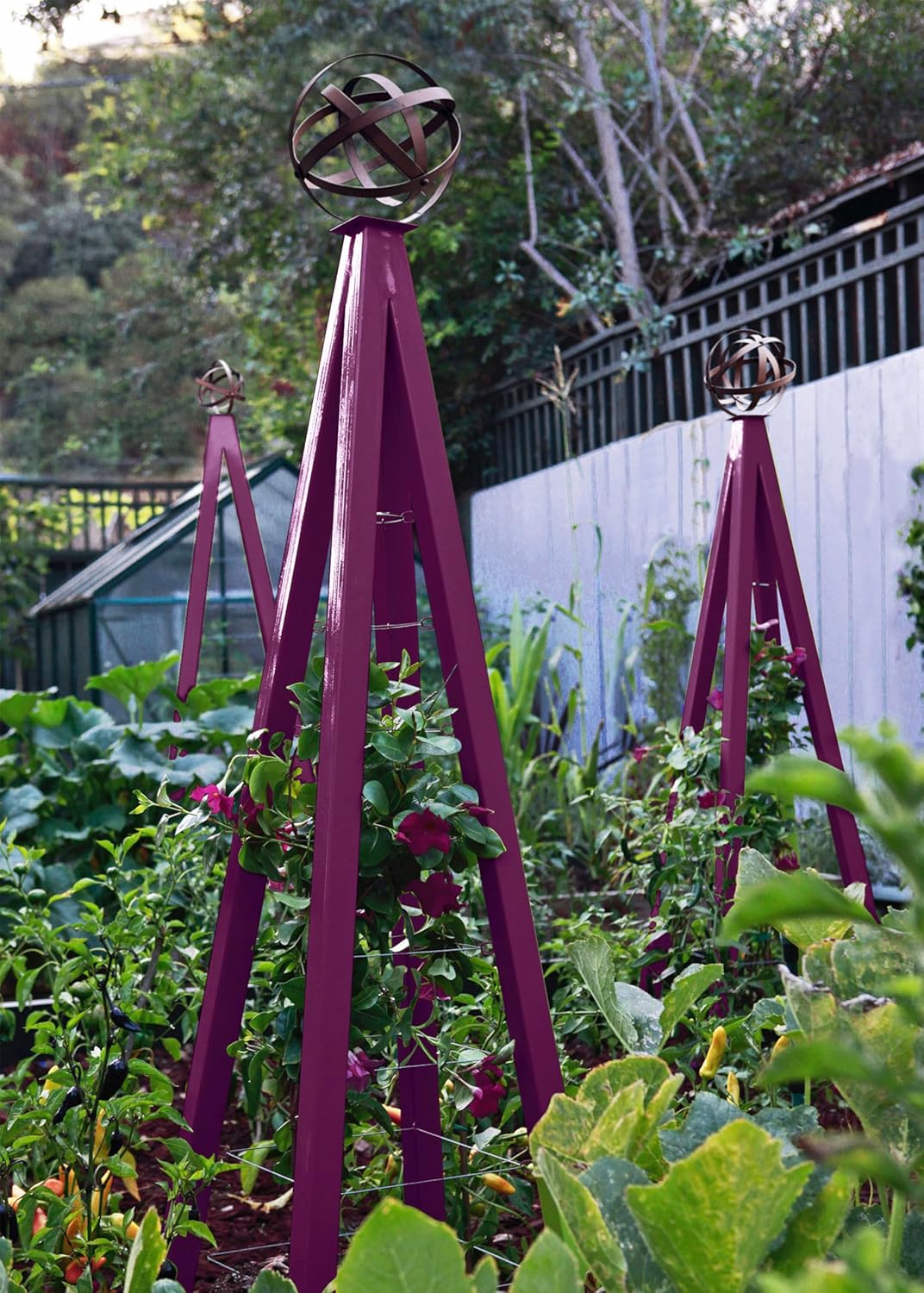 Akoris Garden Obelisk Large for Outdoor Plants | Garden and Home Climbing Vines Trellis, Steel & Durable | Modern Trellis | Large (Azul/Blue)