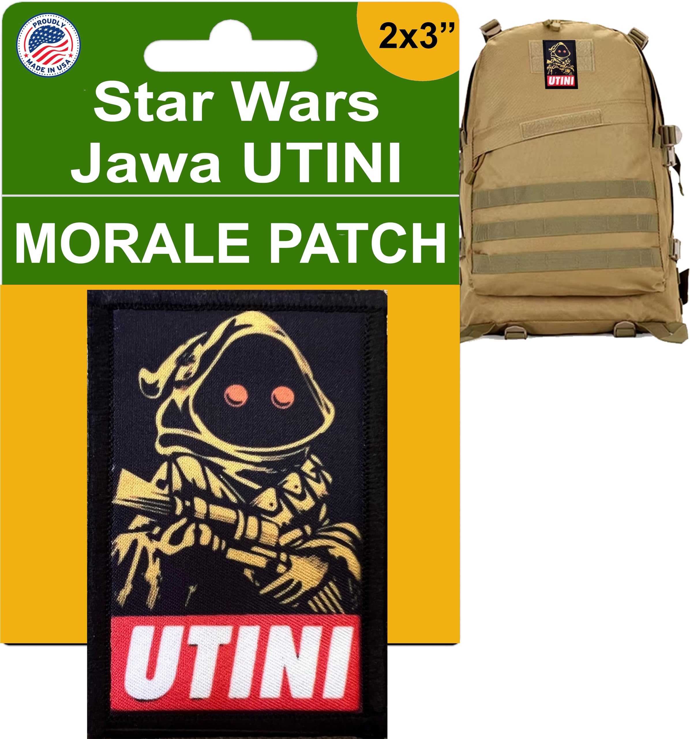 Jawa Utini Morale Patch | Tactical Gear for Plate Carrier, Backpack, Hat, or Vest by Redheaded Productions | Custom 2x3 Morale Patches Made in The USA