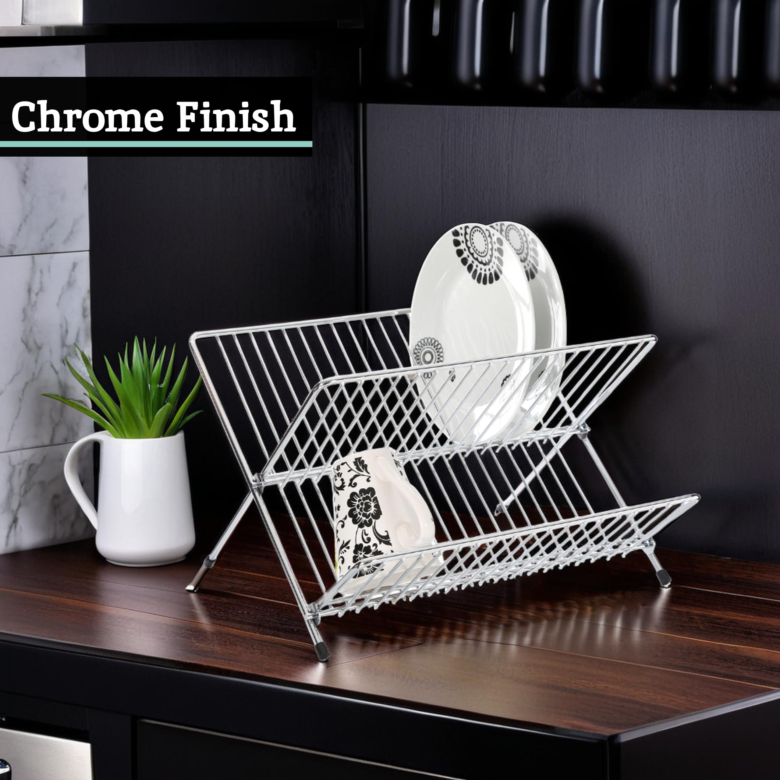 Premier Housewares Draining Board with Drip Tray Stainless Steel Cutlery Drainer Dish Drainer Rack Dish Rack Cutlery Drainer 22 X 33 X 32 Cm, Silver