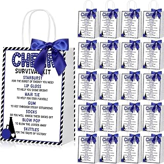 AmazingSpark 20 Pcs Cheer Goodie Bags with Handle Party Favor, Blue