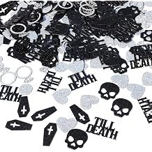 Till Death Confetti, Till Death Do Us Part, Gothic Skull Table Scatter, Rip Single Life Paper Scatter, Halloween Wedding Bachelorette Bridal Shower Engagement Party Table Decorations 200PCS