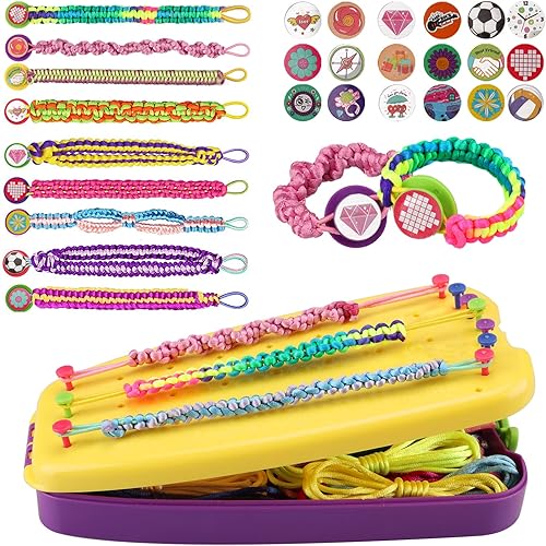 Kit de fabricación de pulseras de amistad para niñas, manualidades y manualidades para niñas de 8 a 12 años, regalo de cumpleaños para niñas de 7,