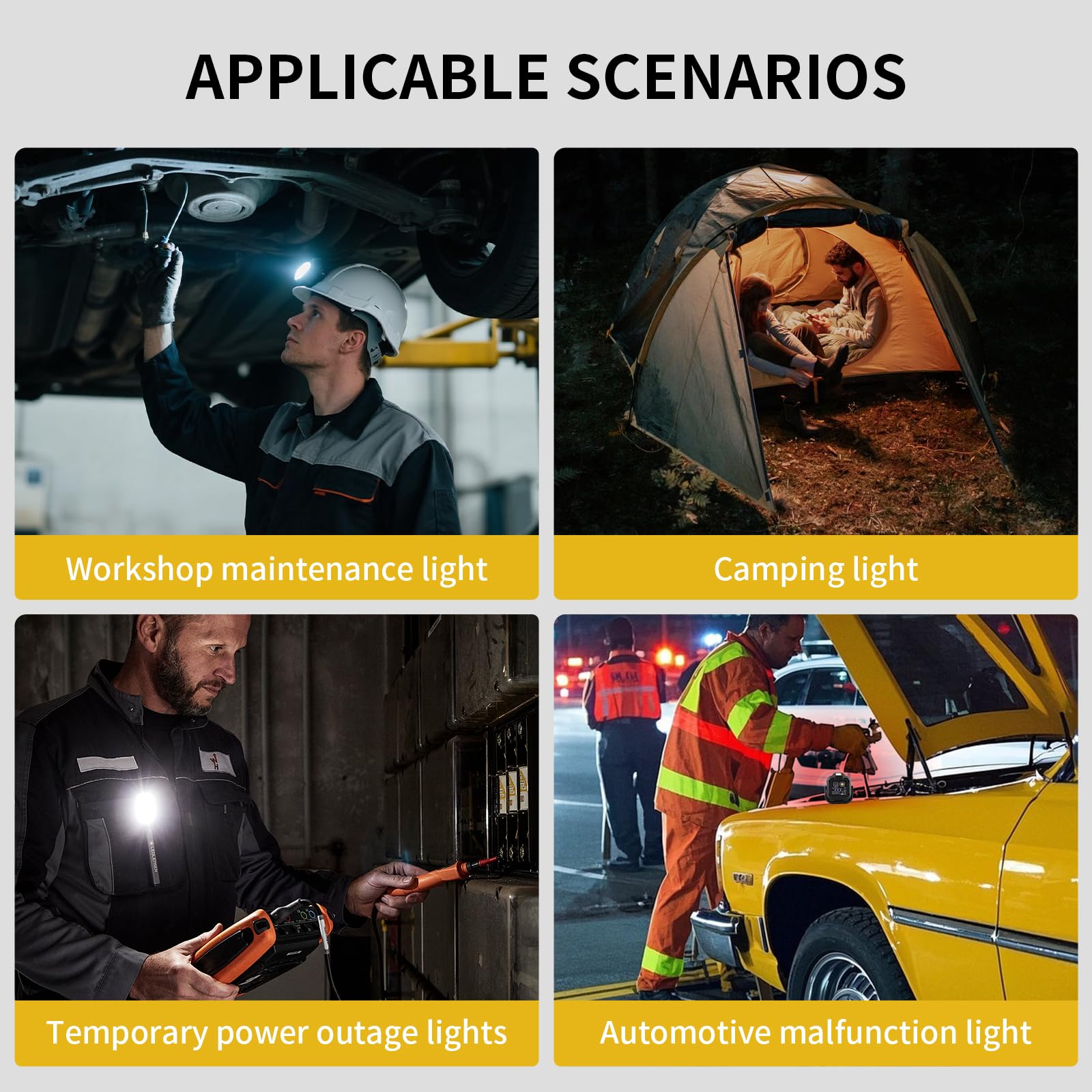 Torcia Led Potente Professionale, Mini Torcia LED Ricaricabile LM500 Magnetica con 6 Modalità, Lampada di Portatile IP44 Impermeabile, Flashlight per Campeggio Escursionismo Emergenze