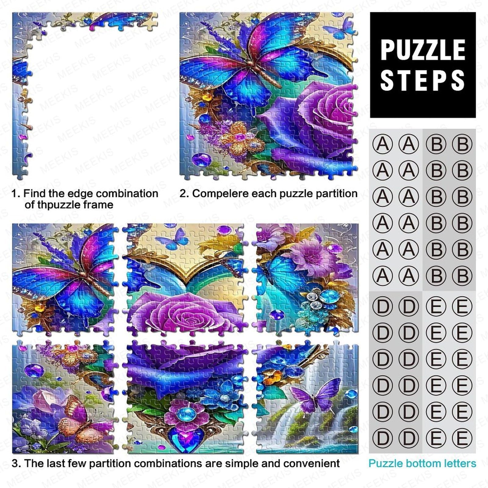 Rose Puzzle Impossible 1000 sztuk Dekoracja domu. Relaks i inteligencja dla dorosłych i dzieci od 12 lat 70 x 50 cm / 1000 sztuk