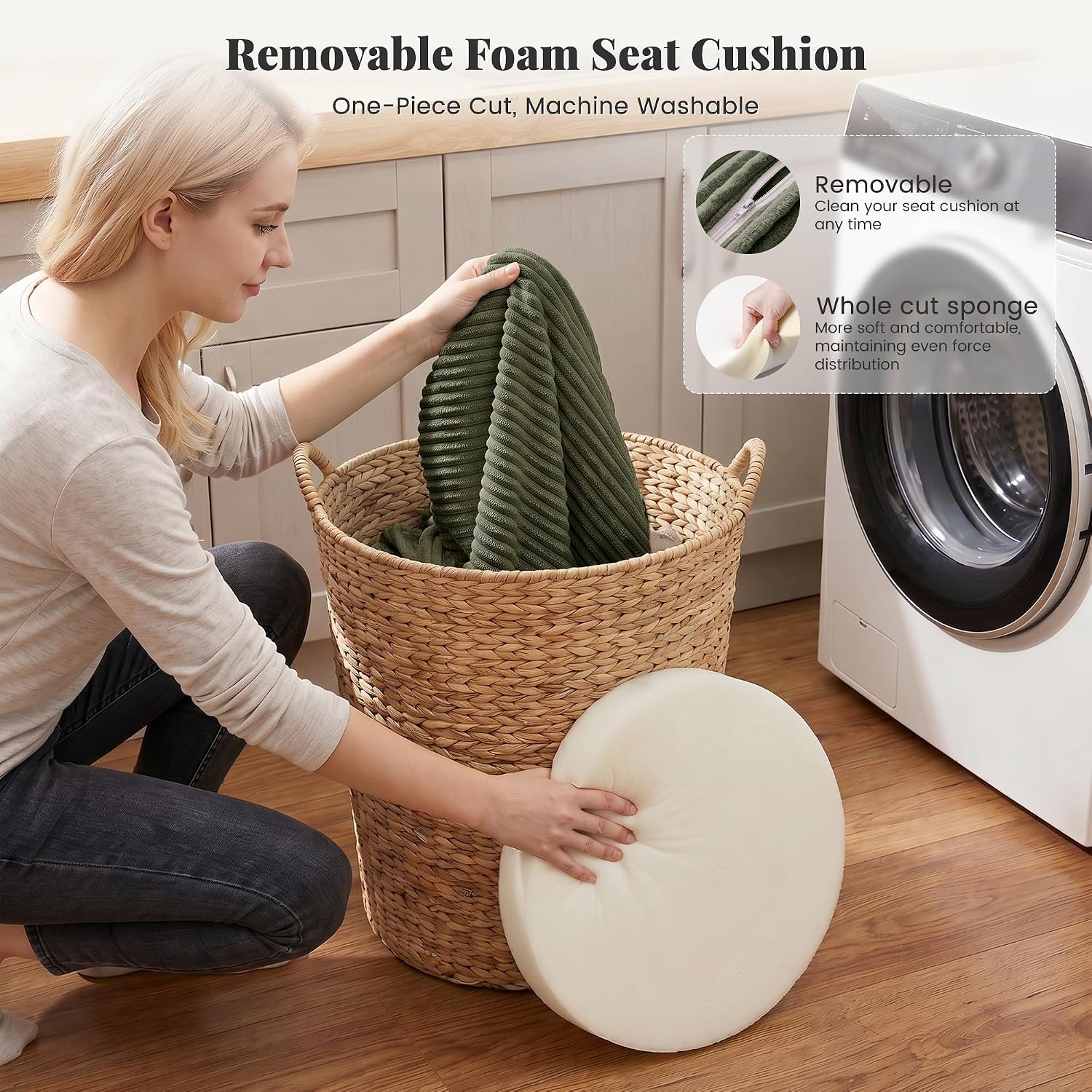 Homkdom Bean Bag Chairs for Adults, Giant Bean Bag Sofa with Back Support