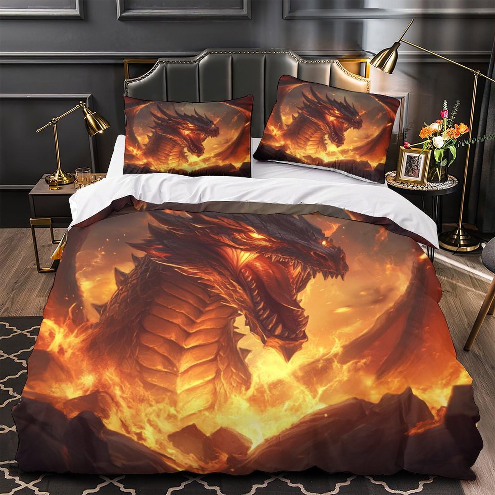 Housse de couette bête mythique 140x200cm pour sublimer la chambre de vos invités