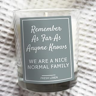 Remember As Far As Anyone Knows We Are A Nice Normal Family - Funny Gift - Scented Candle - 30cl (Grey)