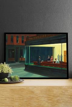 Postermanya pster14692 Nighthawks - Edward Hopper Sanatsal  er eveli Tablo 21 x 30