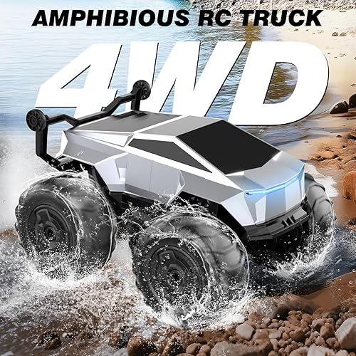 Miniatura 2 de Blasland Auto de control remoto, 116 4WD impermeable RC Monster Truck, 2.4GHz todo terreno Anfibio RC Stunt Cars, 360 giratorio Pick-up Truck