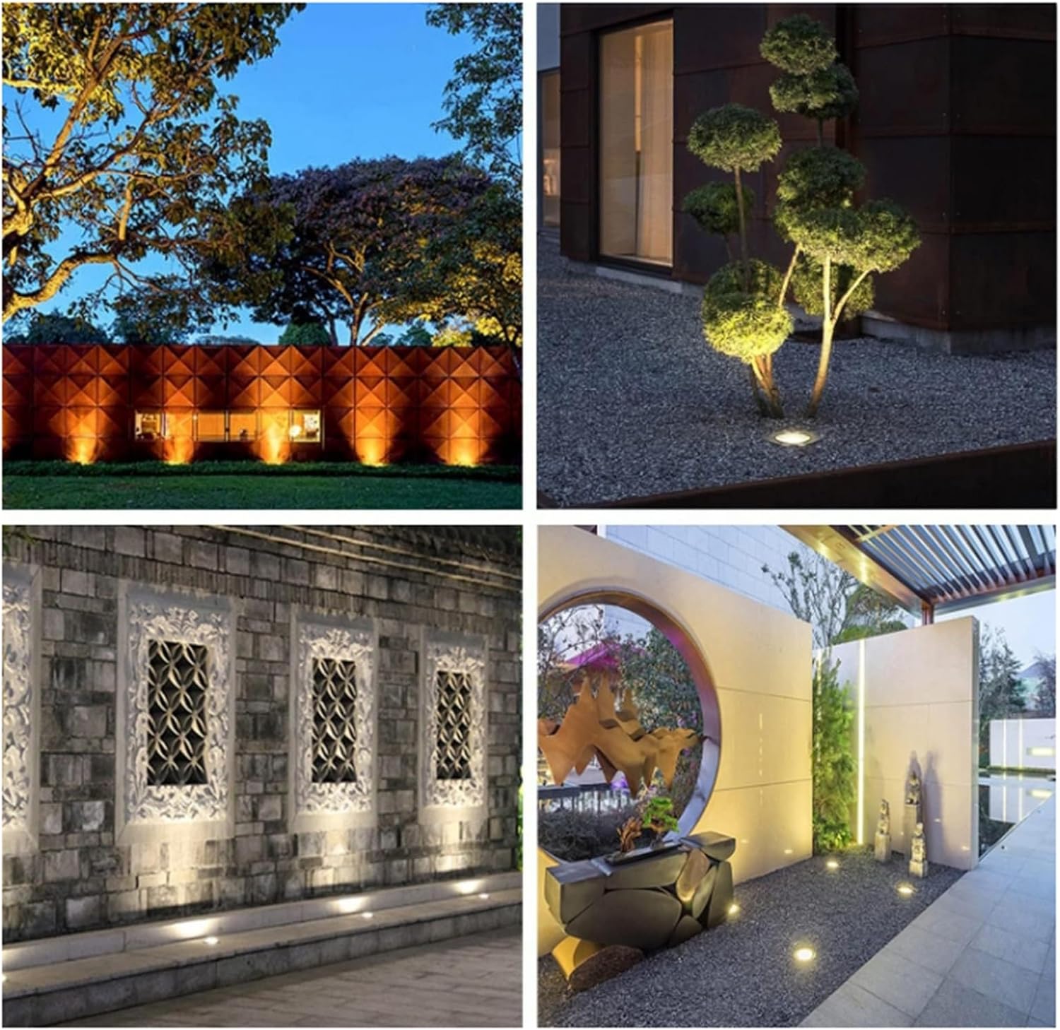 Led In Ground Lights Outdoor Underground Light Ip66 Waterproof Ac85-265V Recessed Buried Lights for Garden Deck Step Driveway Pathway Round Landscape Lamp,Yellow-15W