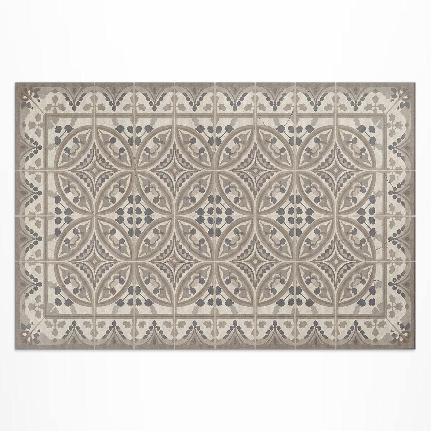 Tapis en vinyle 60x90 cm rectangulaire résistant pour balcon et terrasse design bohème