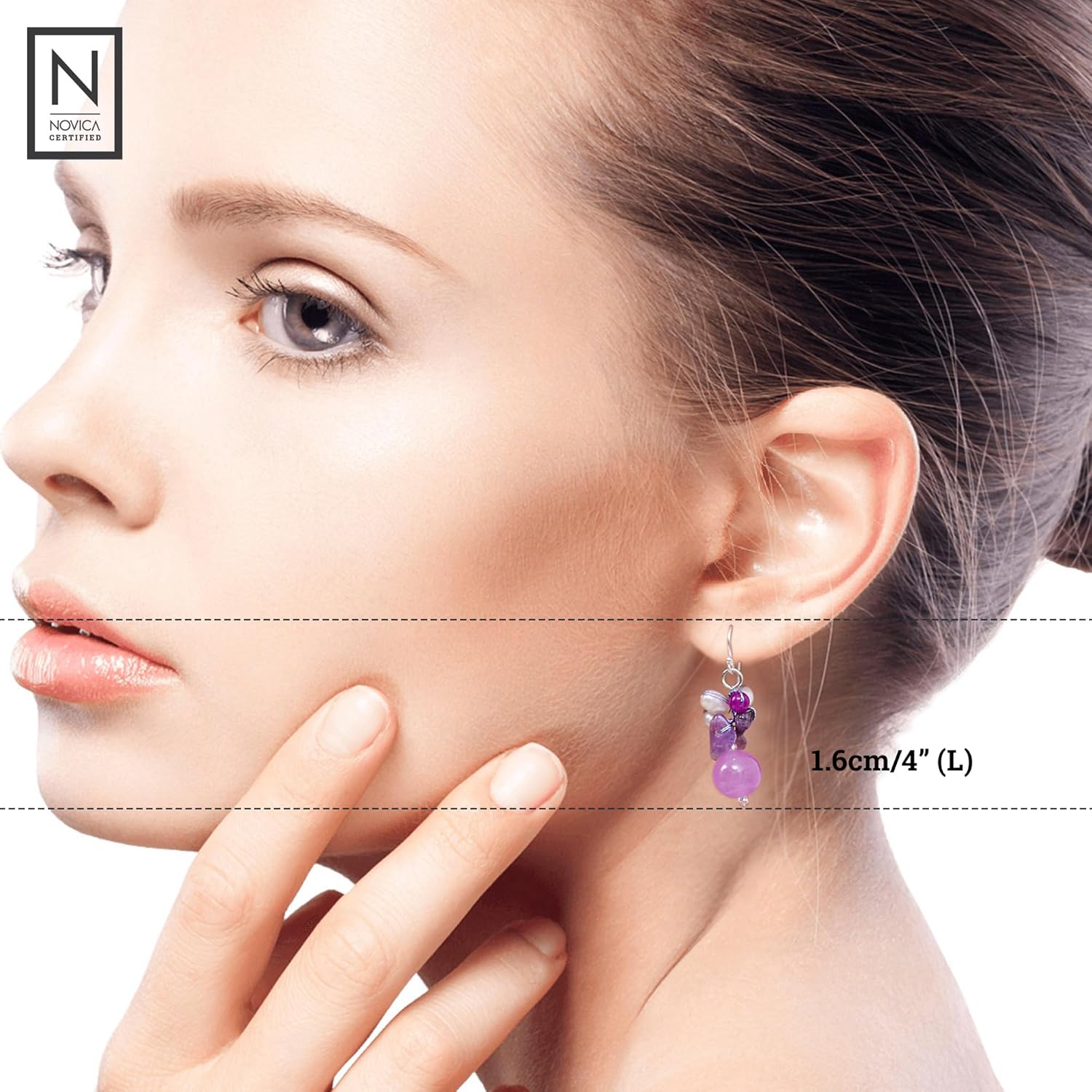 NOVICA Artisan Handmade Citrine .925 Sterling Silver Plated Earrings - Image 3