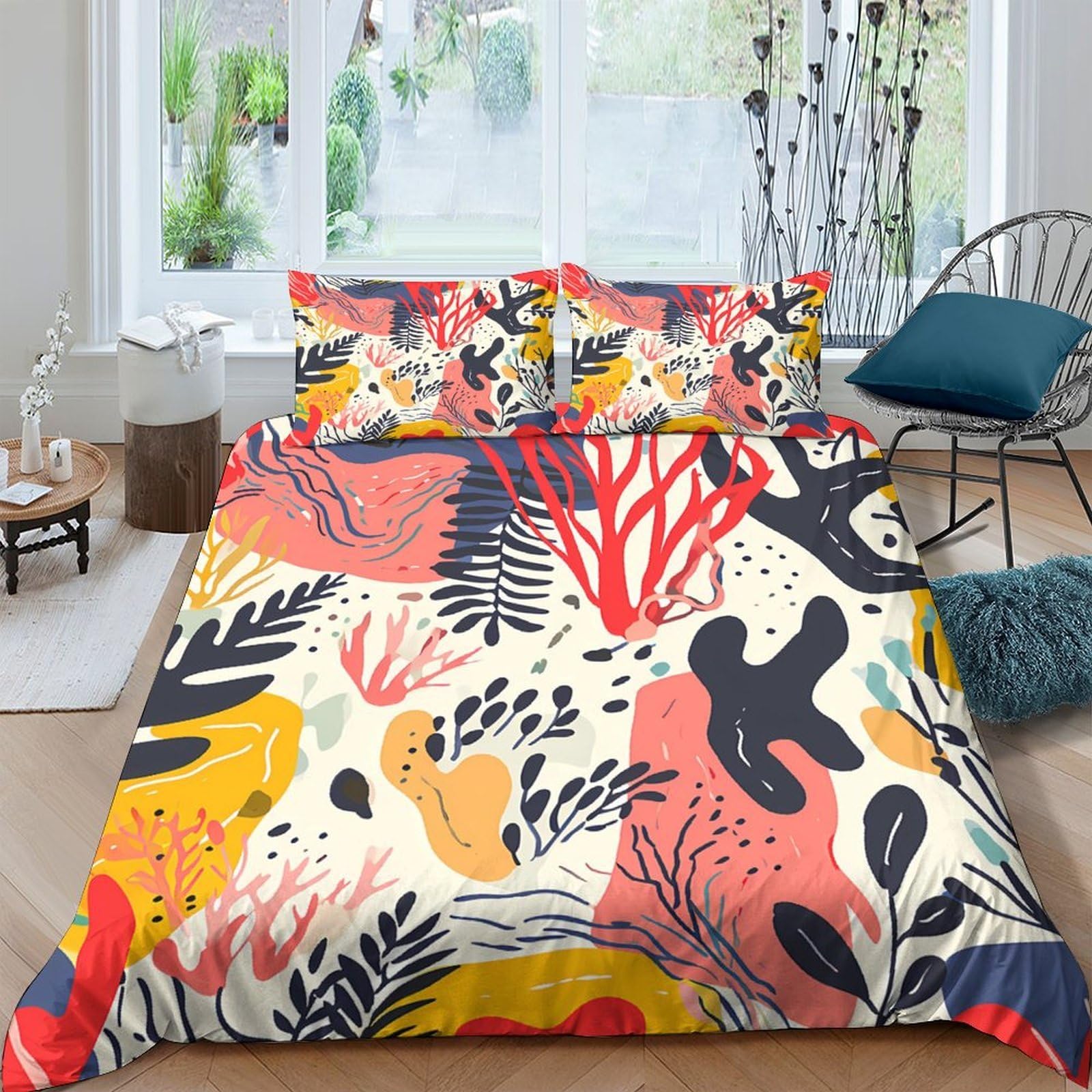Ctjqhvkz Style-8 3D Printed Abstract Botanical Fitted Sheet Microfiber Multicolor Artistic Bed Sheet For Bedroom Guest Room Decor Mattress Protection Single（135X200cm）