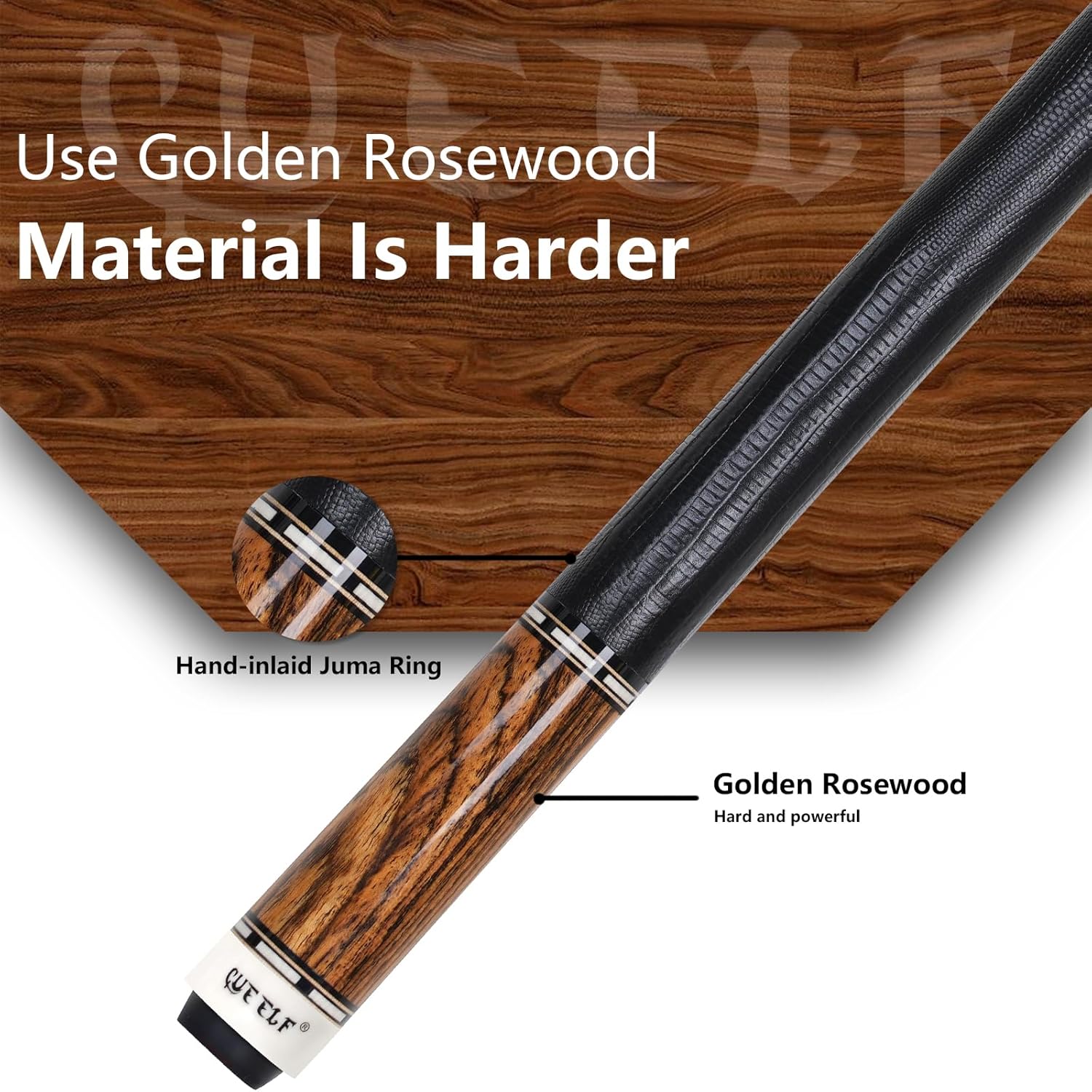 Pool Cue Stick Low Deflection Hand-Made Inlay Billiard Cue 58'' Professional Billiard Pool Cue Stick for Adults-12.5mm Tip,3/8 * 8 Joint