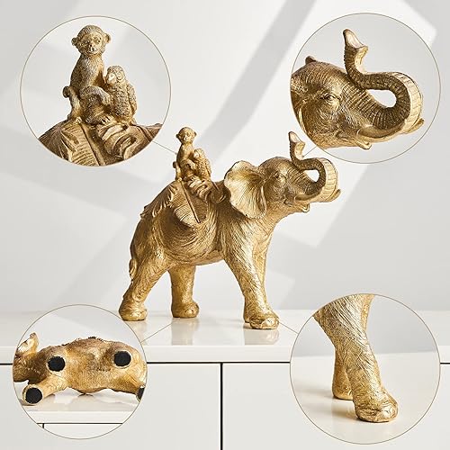 Miniatura 3 de LANHIAM Elephant Statue, Elephant Decor, Good Luck Elephant Gifts for Women Mom Gifts, Decorations for Home, Office, Bookshelf TV Stand, Table
