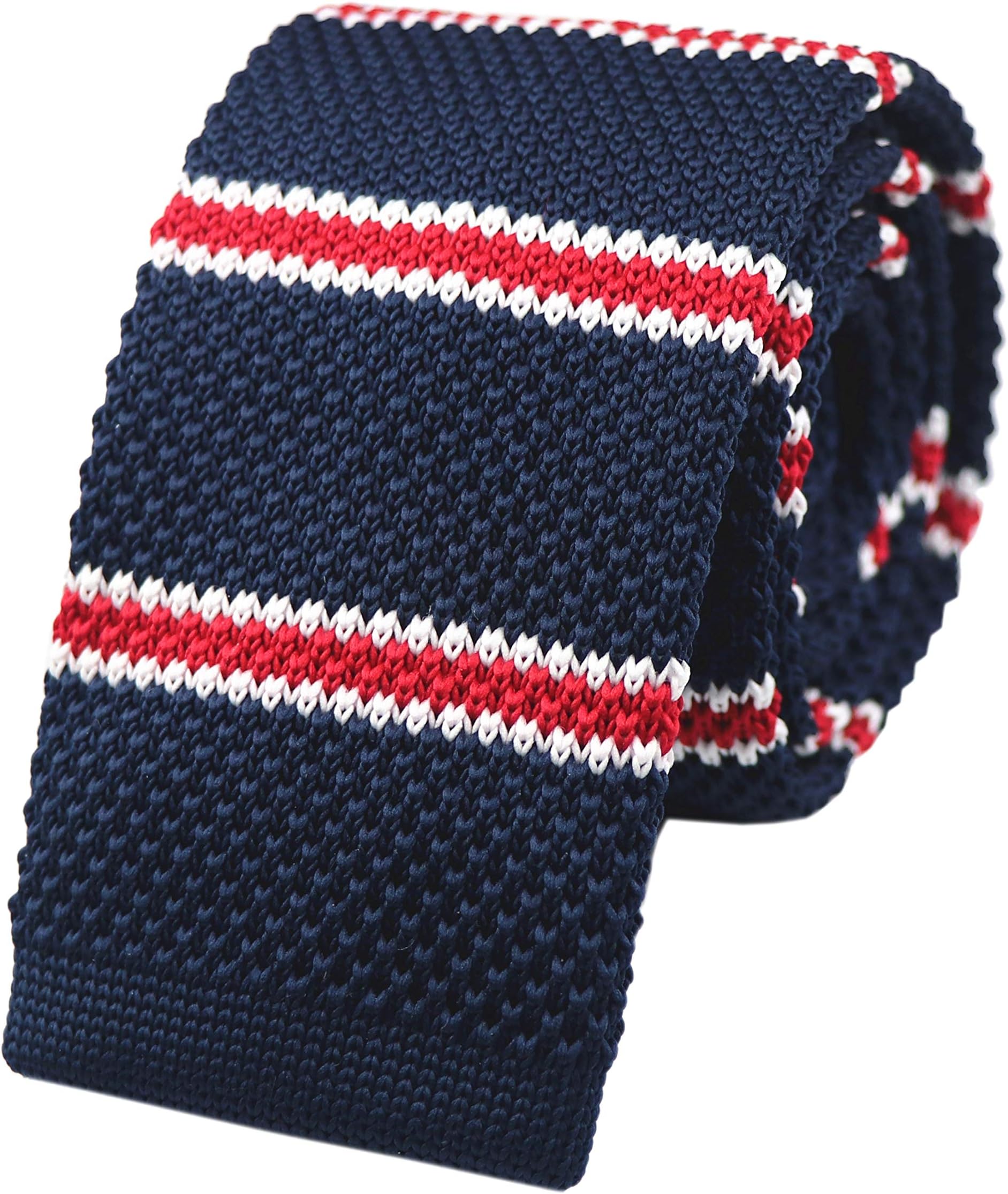 Knit Ties for Men Vintage Business Smart Casual 2" Skinny Stripe Knit Tie Striped Necktie - Various Patterned