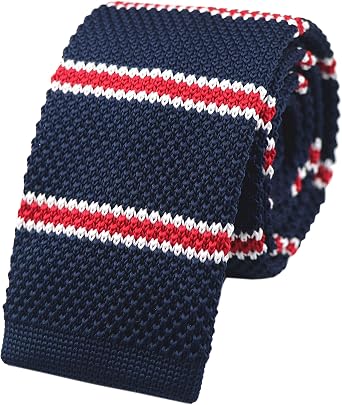 Knit Ties for Men Vintage Business Smart Casual 2" Skinny Stripe Knit Tie Striped Necktie - Various Patterned