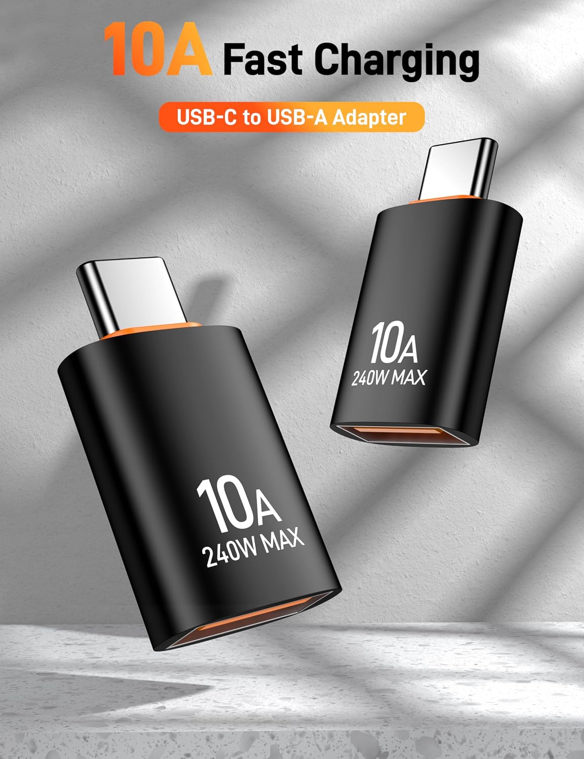 USB C to USB Adapter(10 Pack), USB C Male to USB A Female OTG Adapter High Speed Data Transfer for iPhone 17/16 Pro Max, iPad, iMac, MacBook Pro, Dell XPS and More Type C.