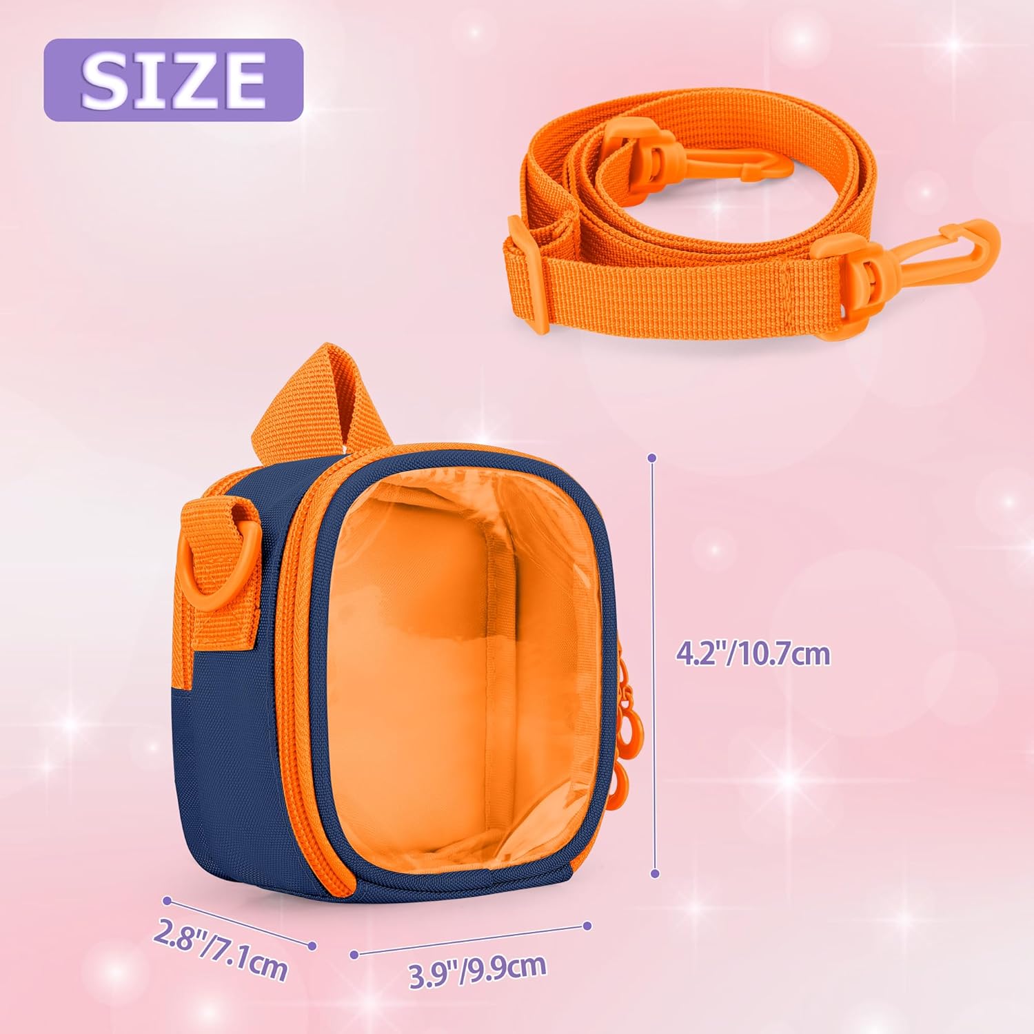 Kids Camera Case Compatible with ESOXOFFOR, Small Children's Digital Camera Bag Compatible with Seckton, Storage Bag with Detachable Shoulder Strap, Back Pocket for Accessories, Blue (Bag Only) - Image 6