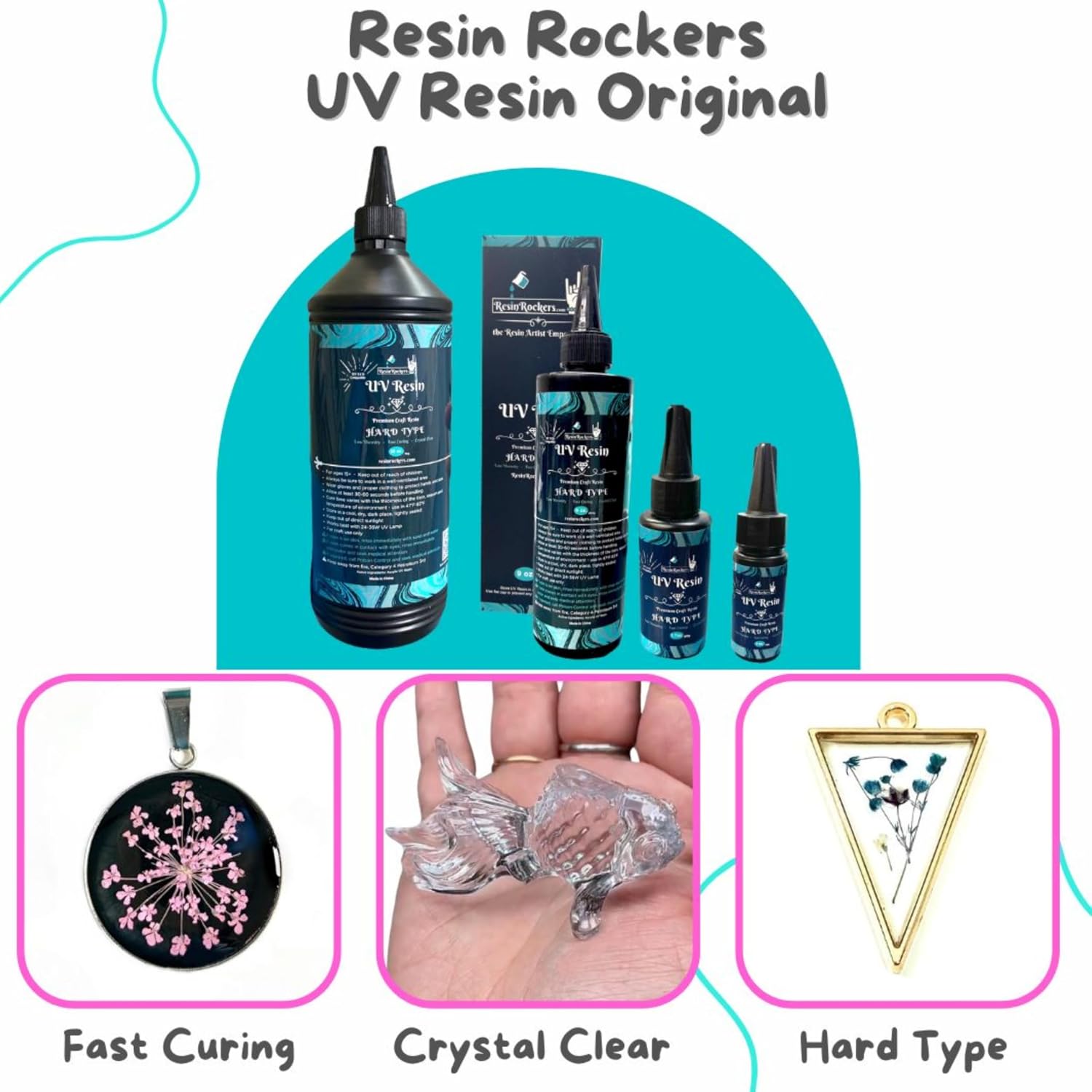 Hard Type UV Resin, Original Crystal Clear, Ultra Fast Curing by Resin Rockers