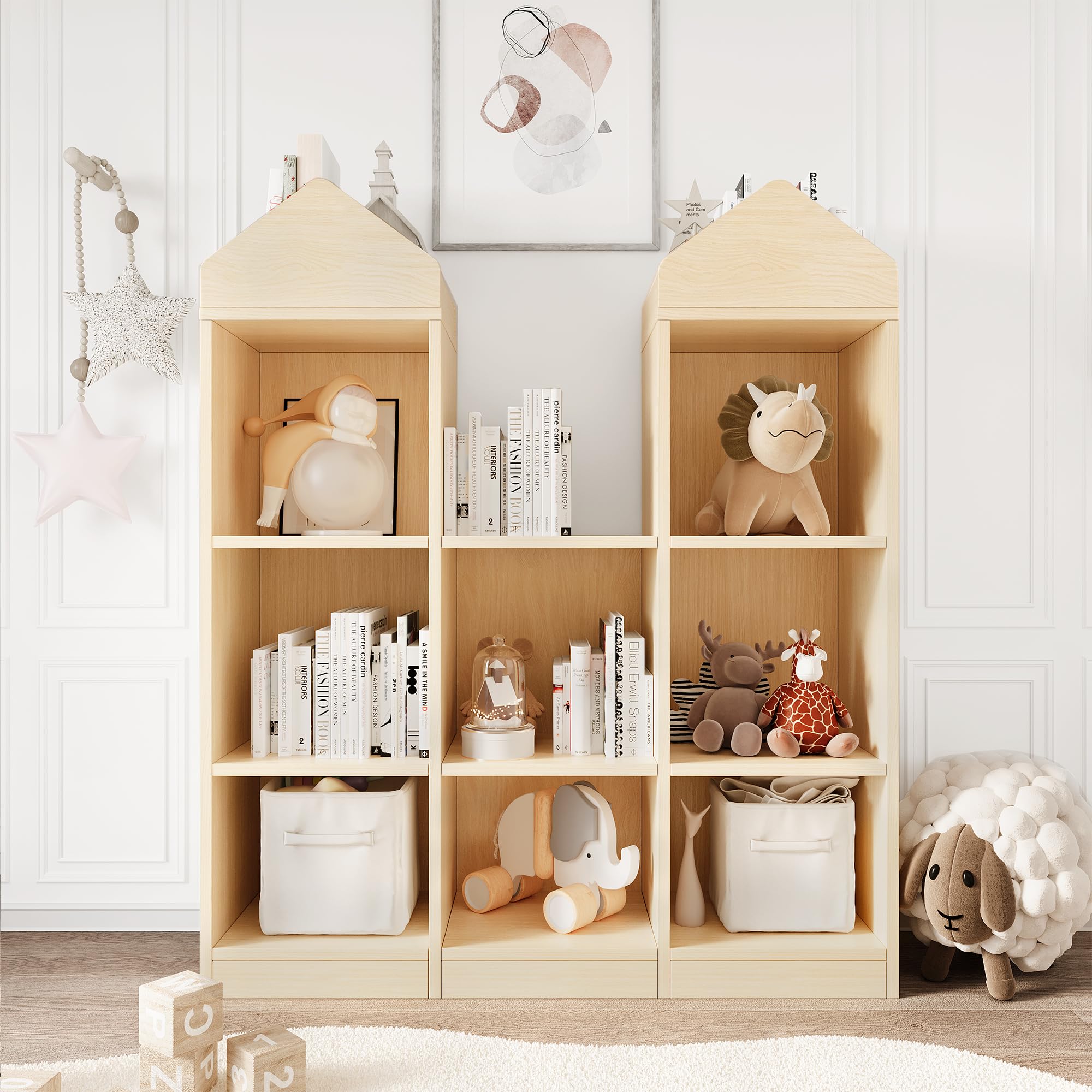 Bibliothèque enfant château en bois pour créer un coin lecture chaleureux