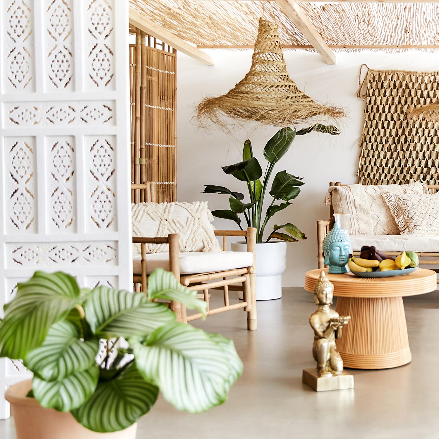 BUTLERS Dekokissen 50x50 cm Baumwolle - Formentera - Boho Stil