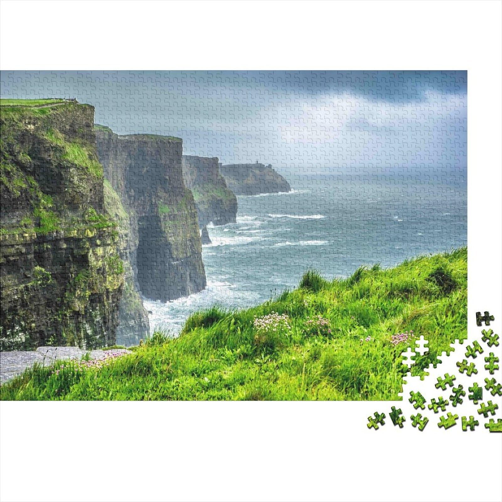Cliffside Ocean View 1000 Pieces Puzzle ForAdults Kids Colorful Coastal Cliffs Landscape Home Decoration Educational Game Gifts Puzzles for Adults Jigsaw Puzzles for Adults 70x50cm/1000pcs
