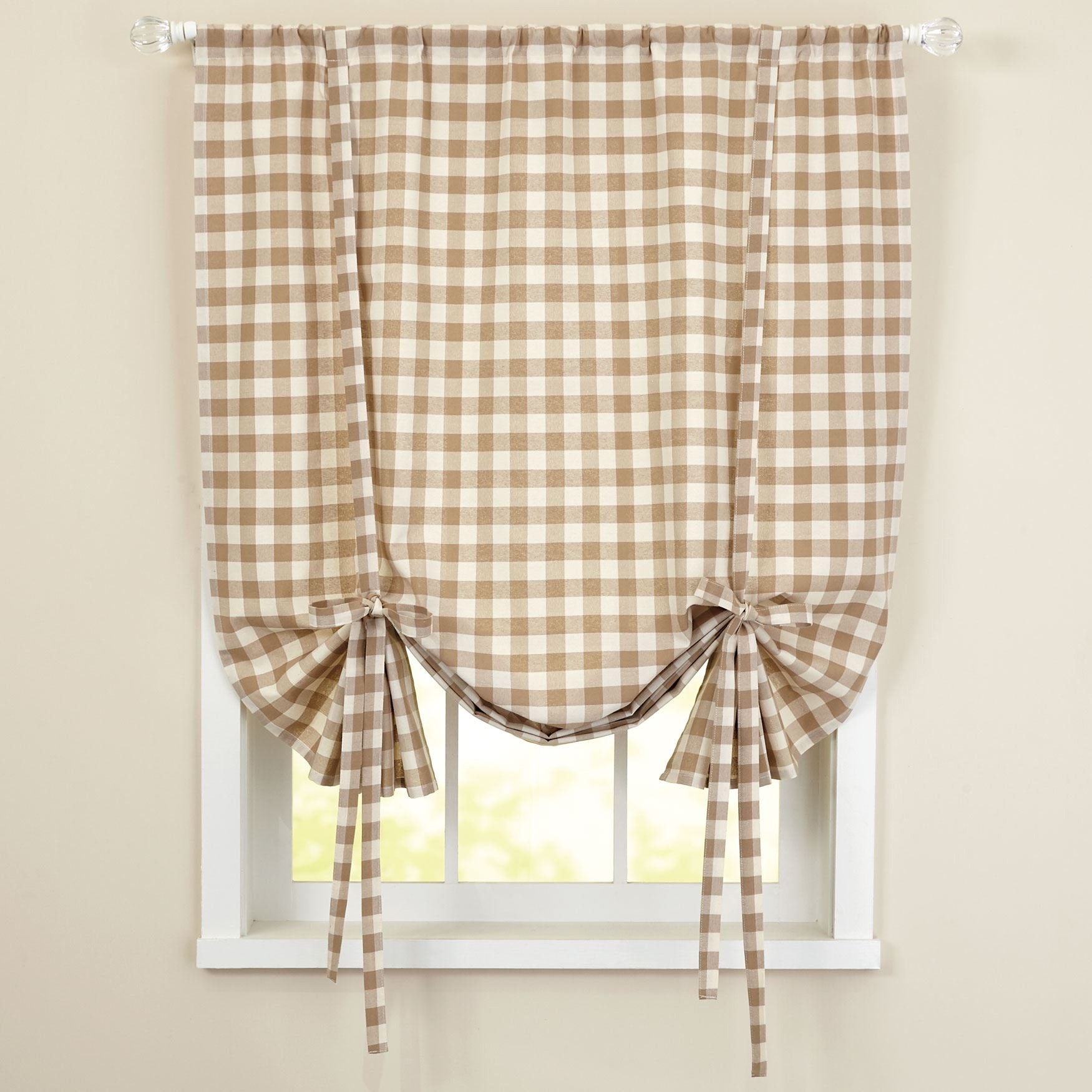 Sweet Home Collection Panel Treatment Kitchen Window Curtain Shade, 63", Taupe