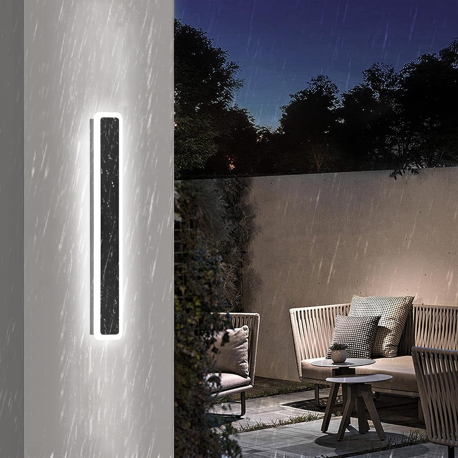 Viugreum 100cm Outdoor Wall Lights 10 Packs, 6500K Cold White Long Outside Indoor Wall Sconce Strip Lamp, IP65 Waterproof Wall Lighting Fixtures Exterior for Garden Living Room Patio Hallway Bar — image 1