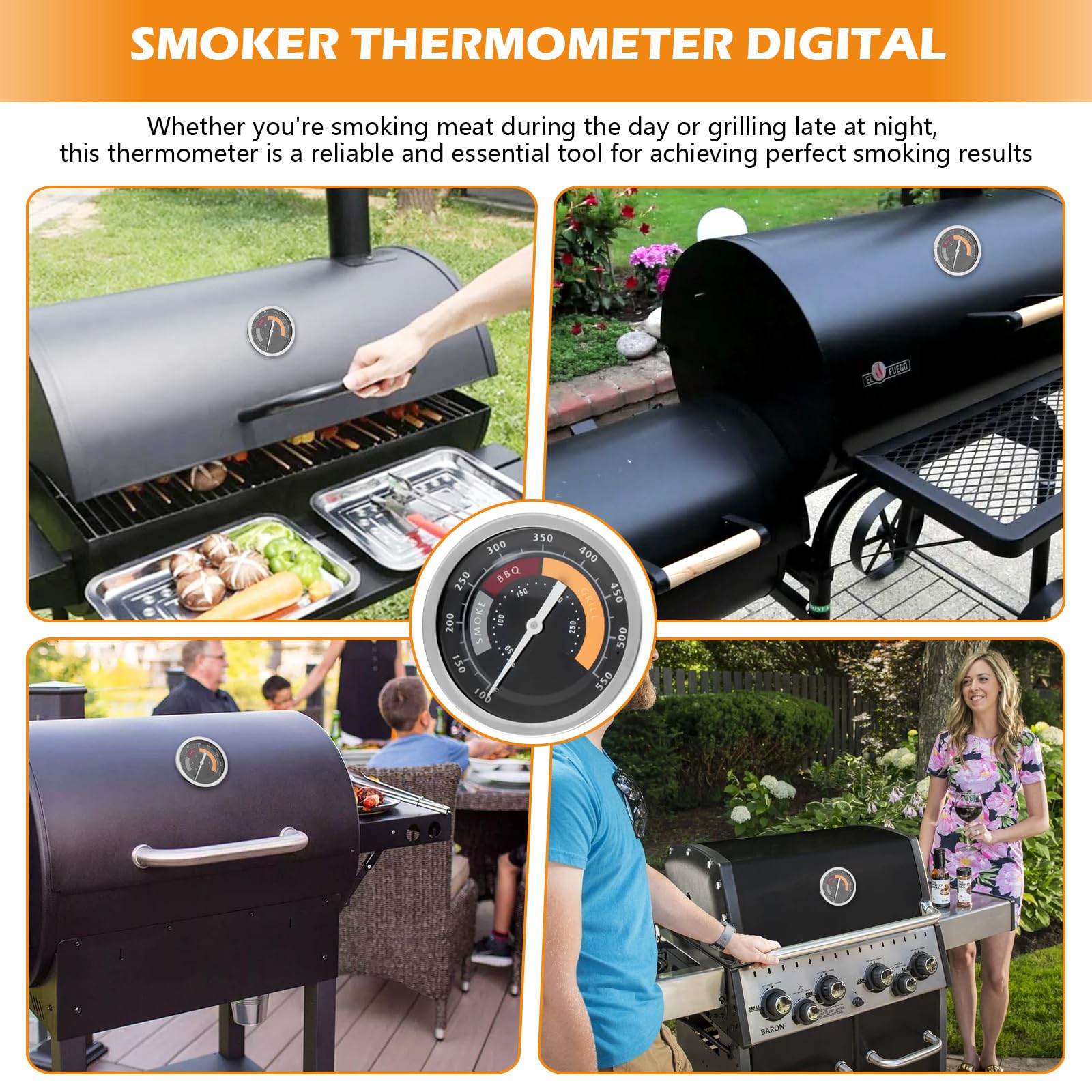 Amazon.com: 3695528R06 Grill Thermometer Fit for Oklahoma Joe's