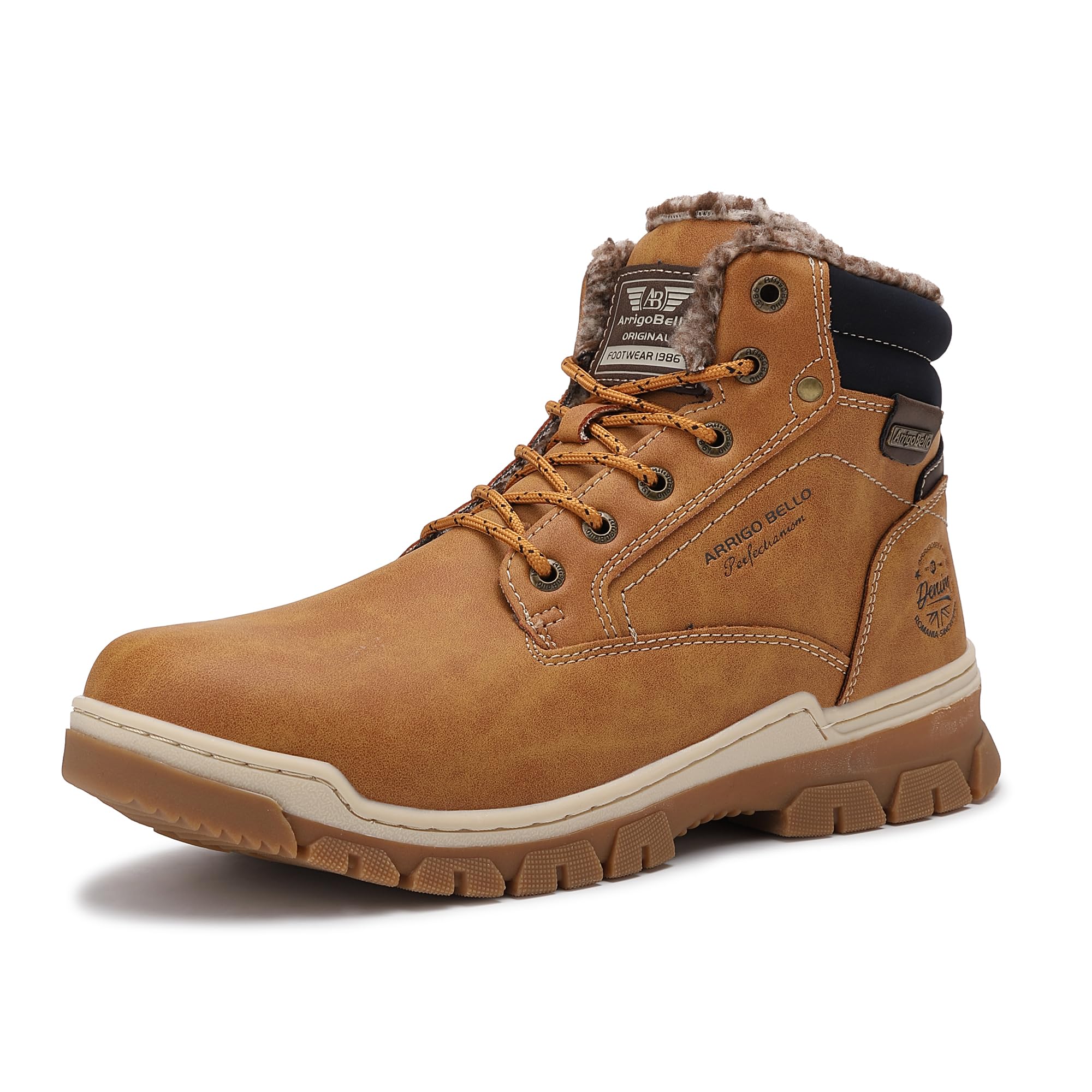 ARRIGO BELLO Stivali Uomo Invernali Scarpe Inverno Calda Foderato Montagna Antiscivolo Trekking Boots Scarponcini Neve Taglia 41-46EU