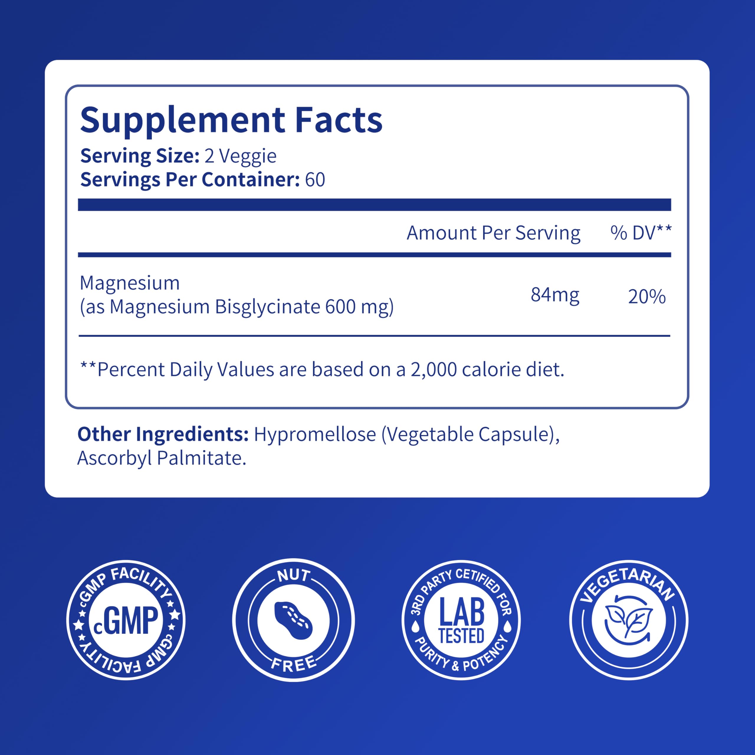 Pure Magnesium Glycinate 600mg - Highly Absorbable Magnesium Bisglycinate for Relaxation, Sleep Support & Muscle Function, Non-GMO, 120 Capsules — Amazon image 2