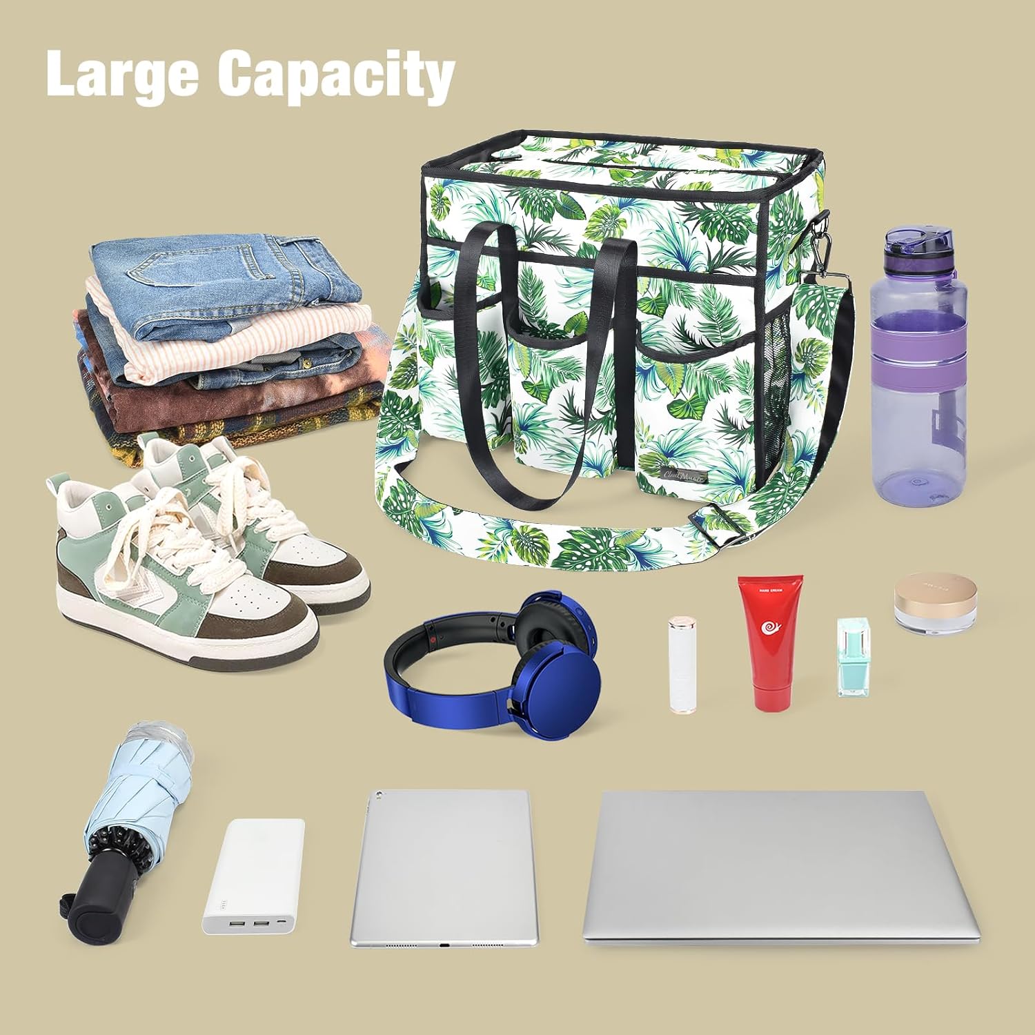 CLOUDMUSIC Large Tote Bag For Women Travel Nurse Teacher Work Waterpoof With Zipper Utility Everything Bags | Travel, Nurse, Teacher, Work, Waterpoof, With Zipper, Utility, Everything Bags - Image 7