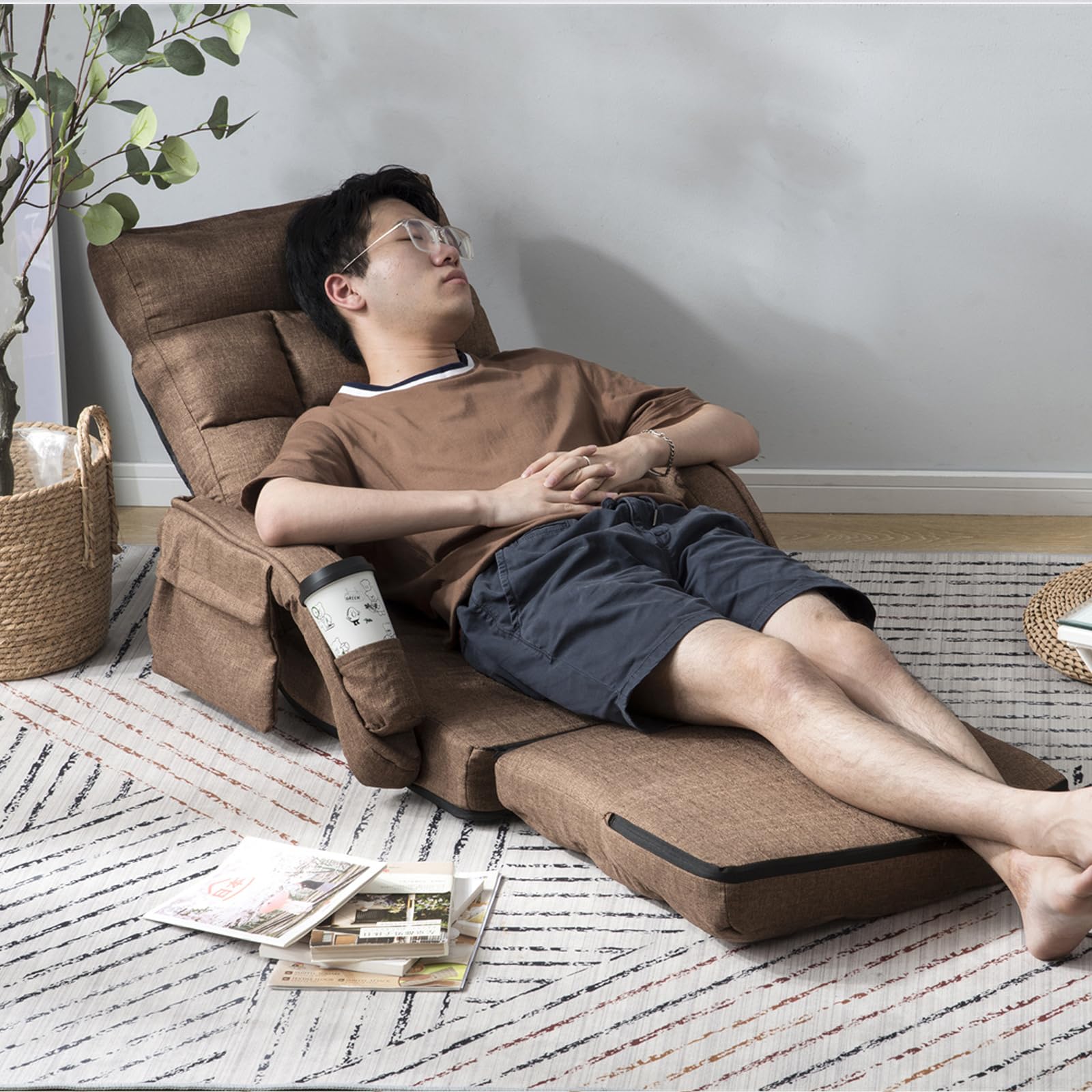 Amazon｜座椅子 リクライニング 14段階調節 4WAYで使える座椅子 1人