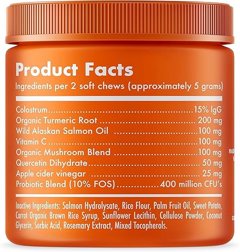 Miniatura 88 de Allergy Relief Chews for Dogs & Immune & Digestive Supplement with Wild Salmon Oil Kelp Colostrum Turmeric Probiotics & Bee Pollen for Seasonal