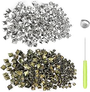 Weddecor 6mm Pyramid Shape Spike Square Studs Prong Rivets For Decorating Belts, Bags, Shoes, Leathercrafts, Punk & Goth Fashion Accessories, Silver, 100pcs