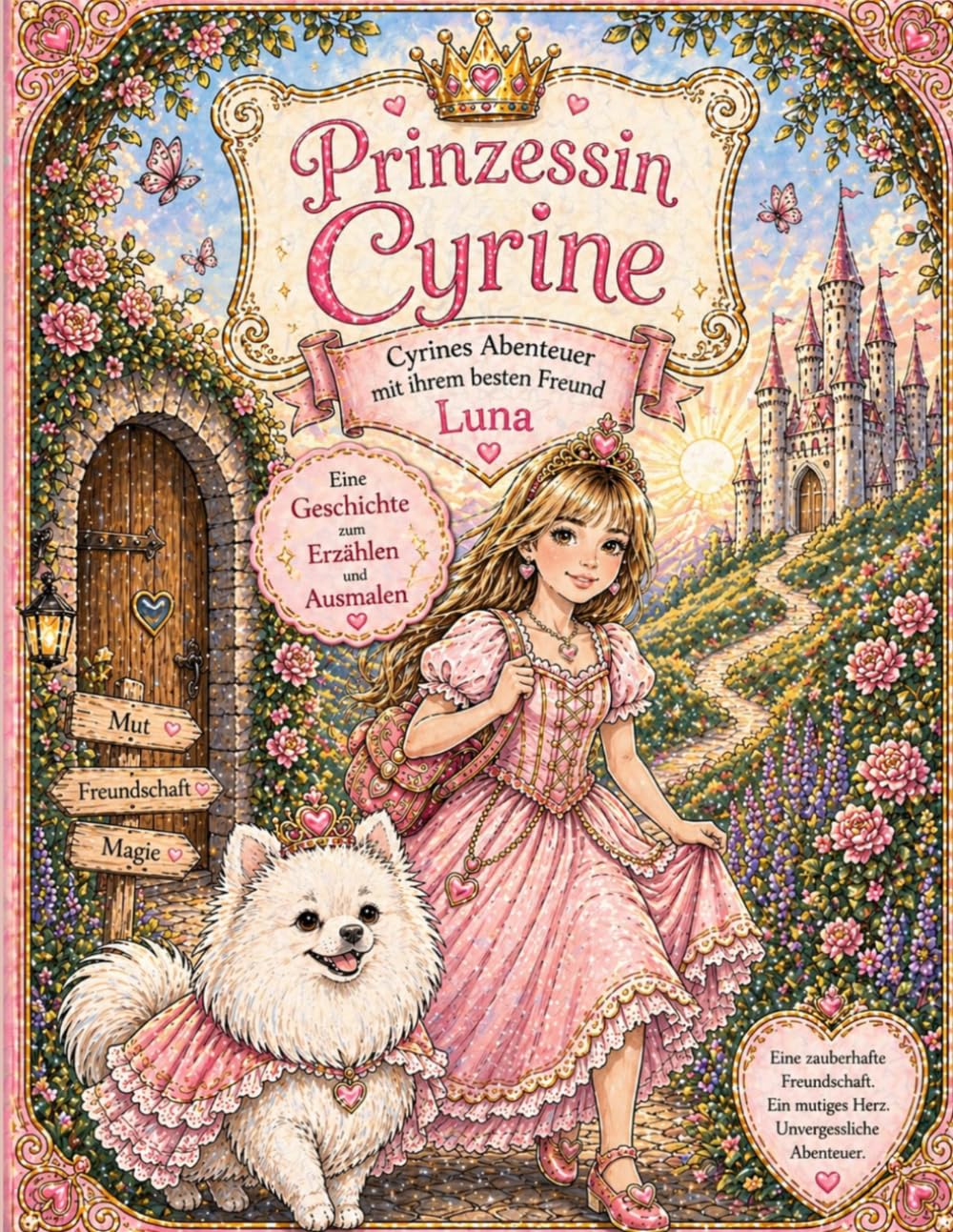 Prinzessin Cyrine & ihr bester Freund Luna : Das Malbuch: Ein zauberhaftes Abenteuer zum Erzählen und Ausmalen für Mädchen ab 4 Jahren