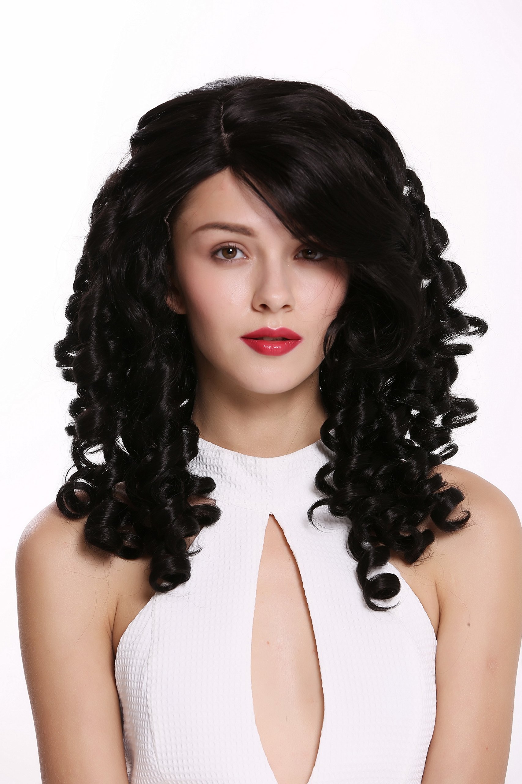 WIG ME UP - BS217-MF-2 Quality women's wig lace front partial monofilament long baroque lady curls corkscrew curls black - Image 2
