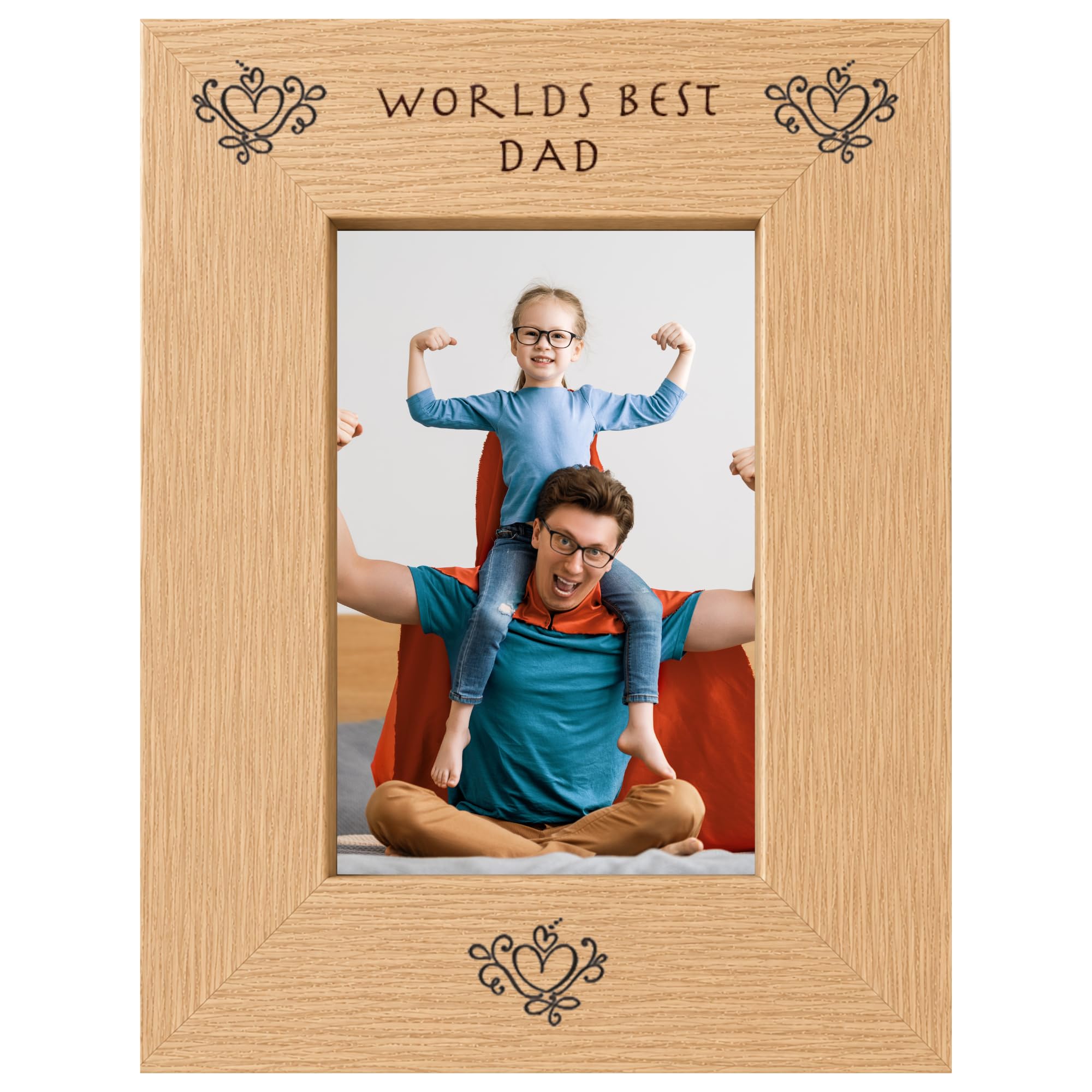 Worlds Best Dad 6x4 Oak Effect Photo Picture Frame Keepsake Gift