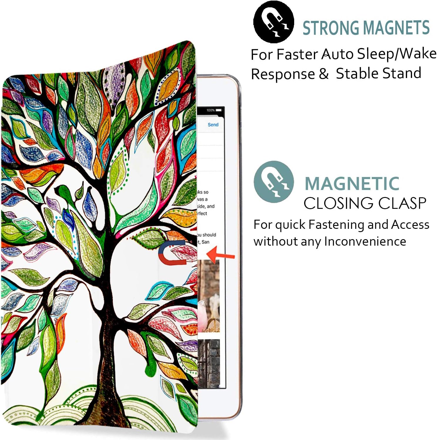 DuraSafe Cases iPad 10.5 Air 3rd Generation [ Air 3 2019 ] MV172LL/A MV162LL/A MV152LL/A MUUT2LL/A MUUR2LL/A MUUQ2LL/A Trifold Printed PC Lightweight Protective Clear Back Cover - Olivia Tree