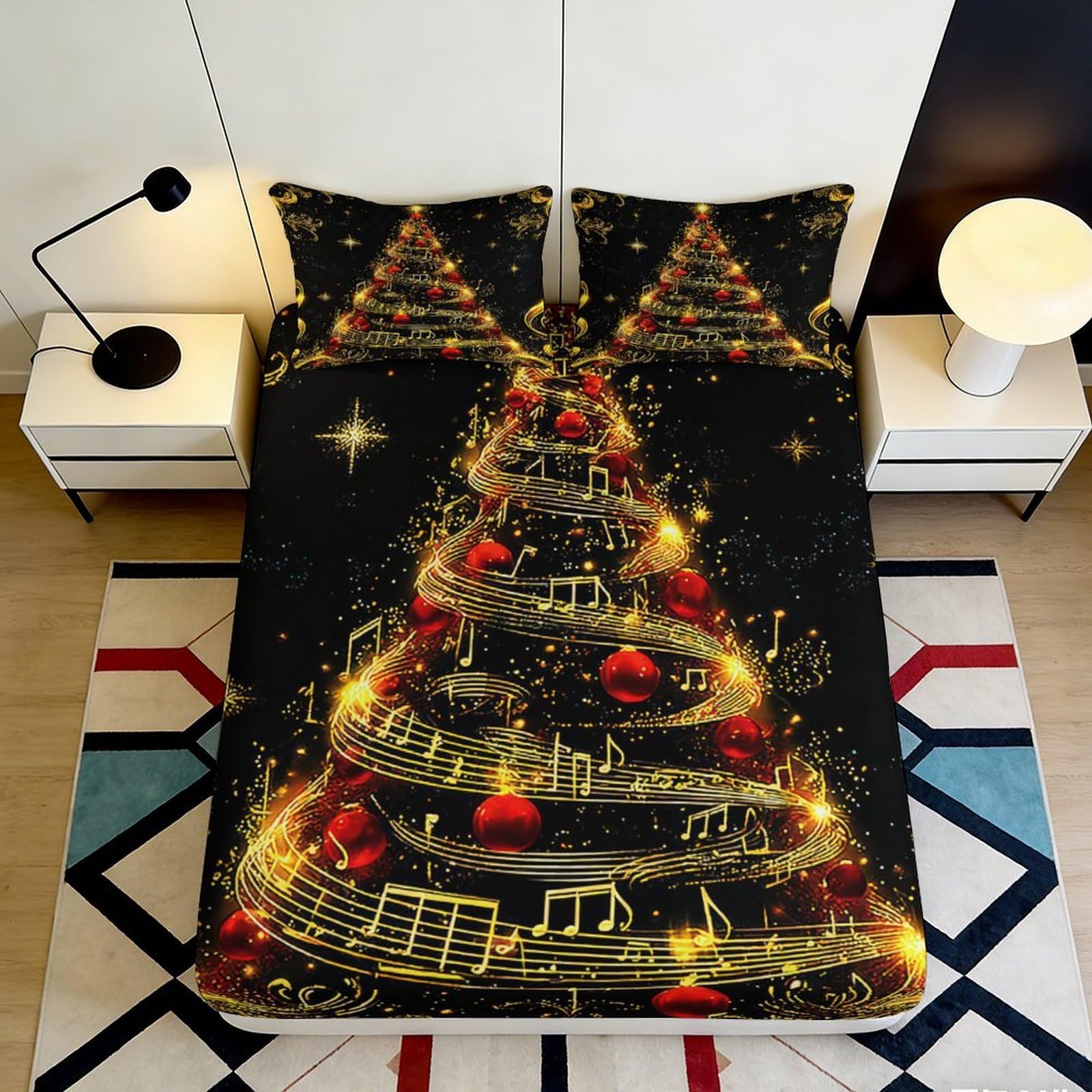 3D Printed Snow Lynx Fitted Sheet Microfiber Deep Pocket Non-Slip Bedroom Bedding Animal Mattress Fitted Cover for Adults Teens 160x200x25cm