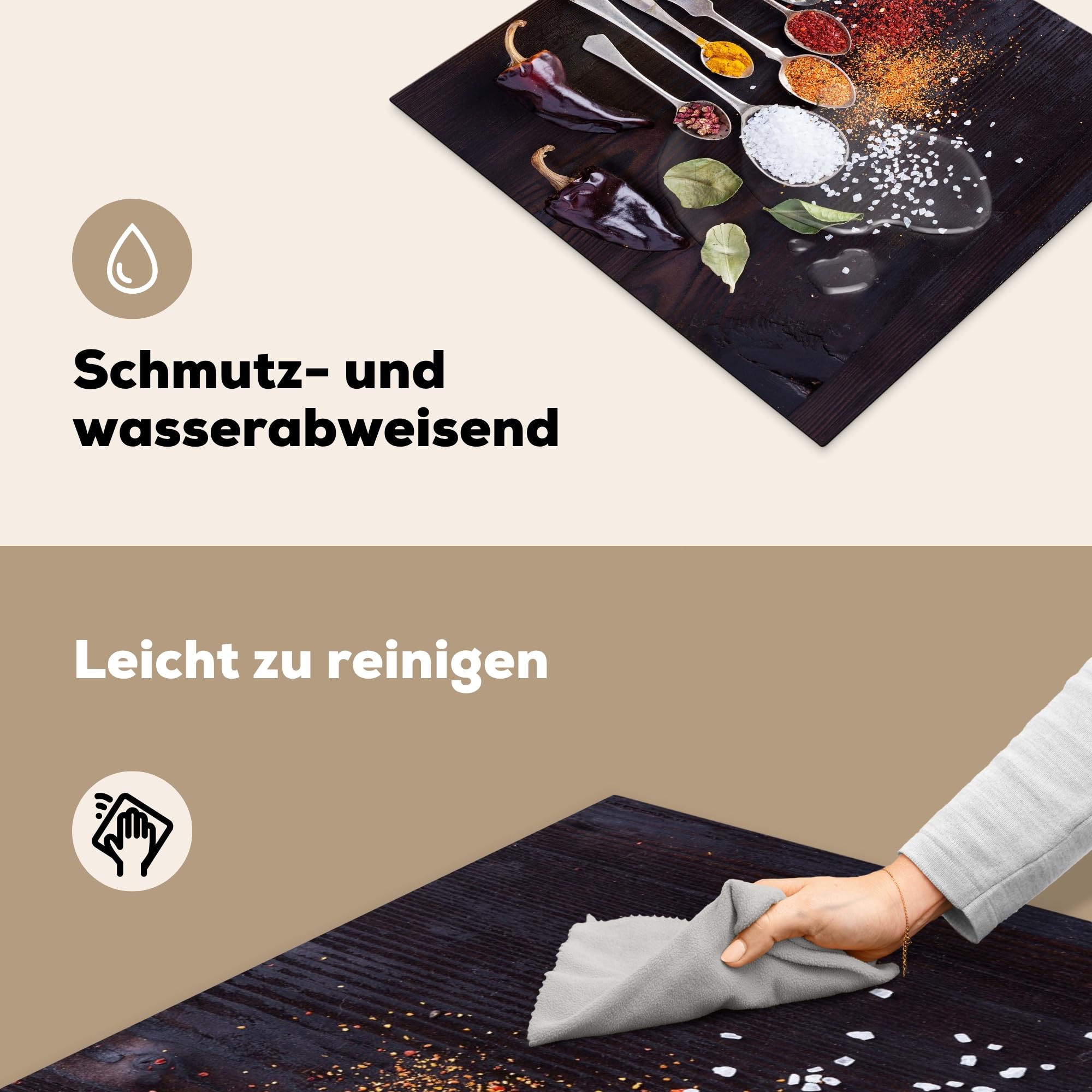 Kruiden Lepels - Lepels thee op grijs - Inductie Beschermer