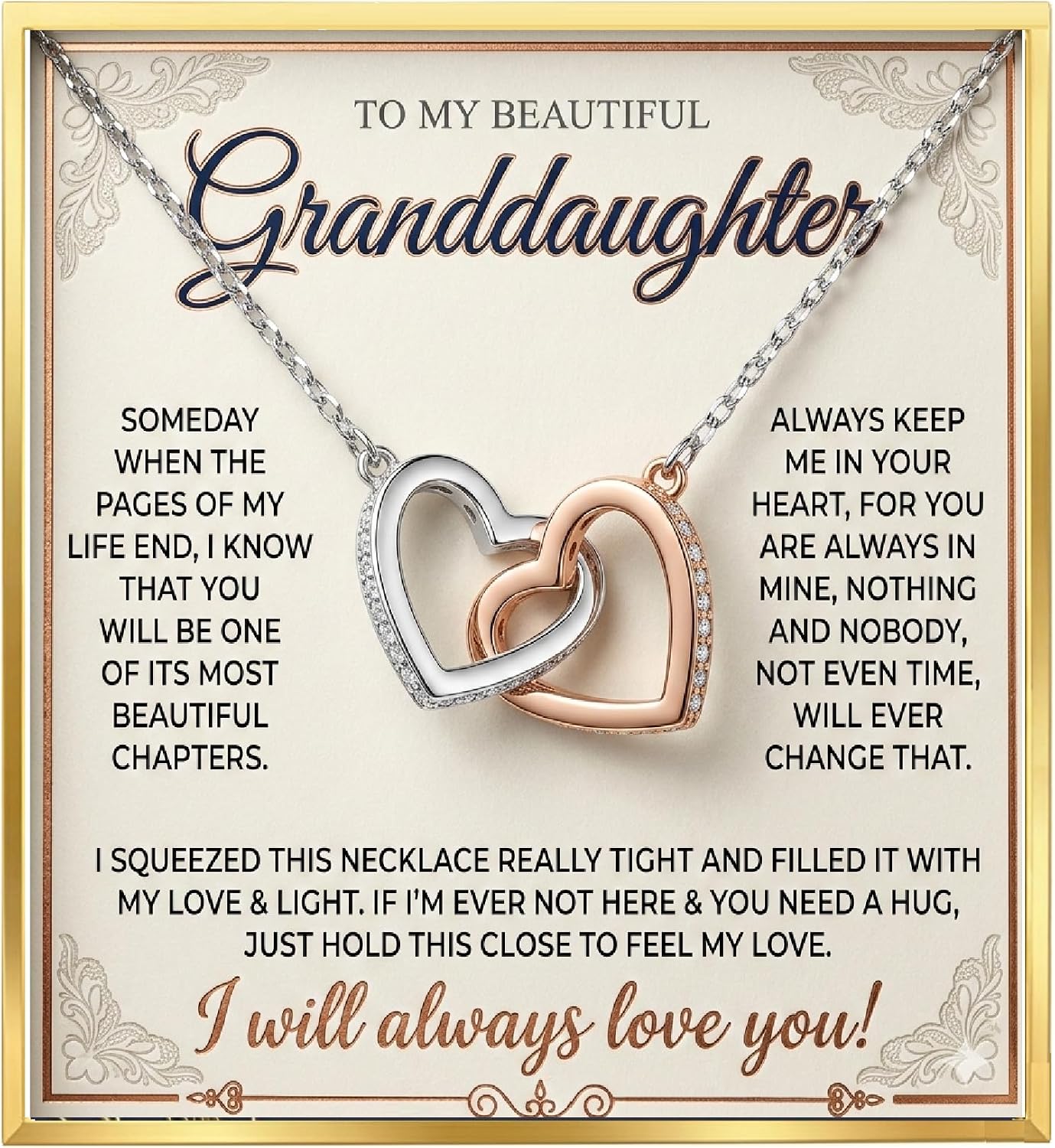 Granddaughter Birthday gifts, To My Granddaughter Necklace from grandma, Grandmother Granddaughter jewelry, Christmas Graduation Birthday Gifts