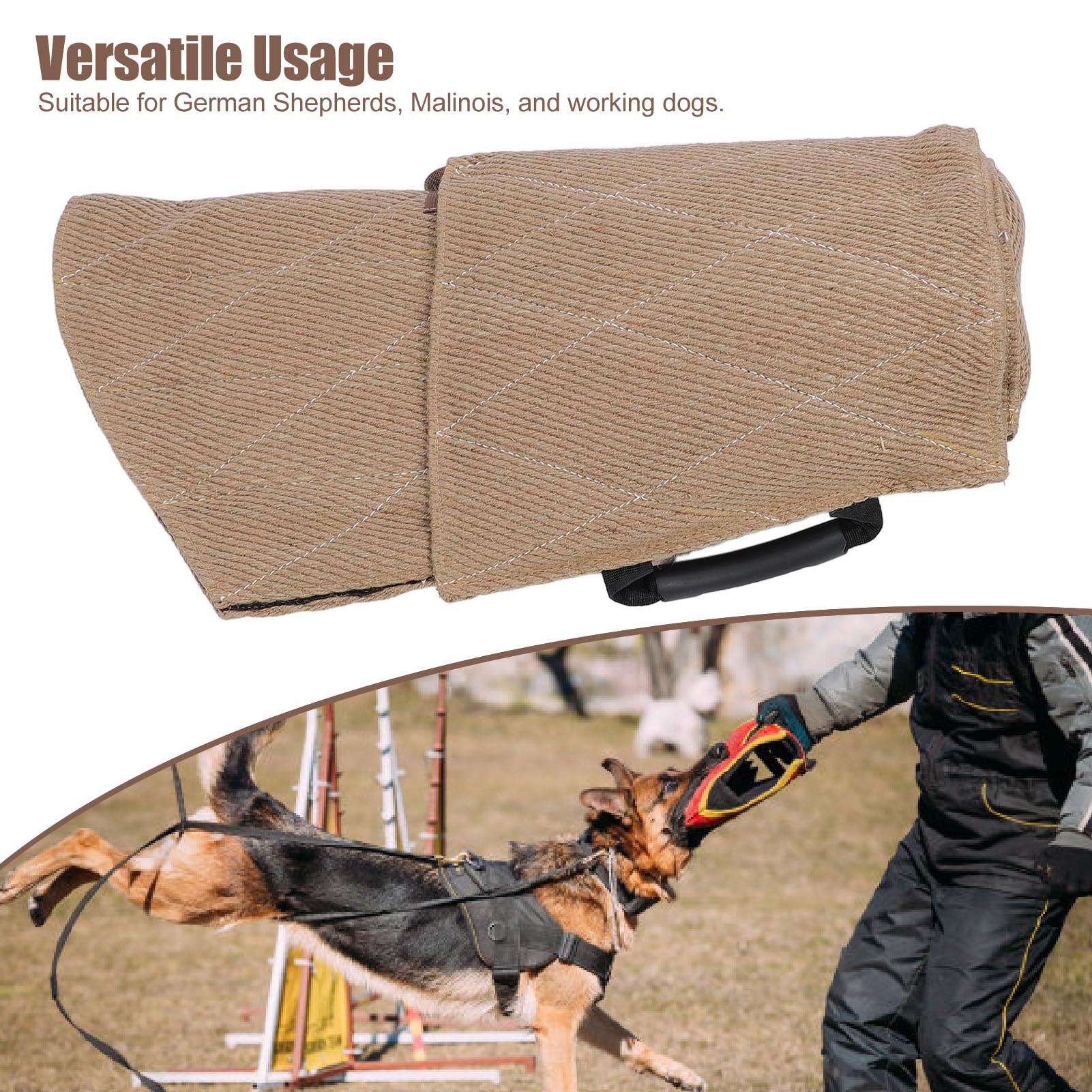 Fockety Manga de Mordedura de, Juguete de Remolcador de Almohada Profesional, Protección de Brazo Desmontable de Entrenamiento de Mordedura de Perros para Morder, Interactivos, K9