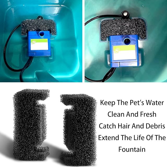 Foto 5 de 6 de 10 Filtros Recambio para Fuentes de Agua de Gato - Esponjas Negras para Bebederos Automáticos
